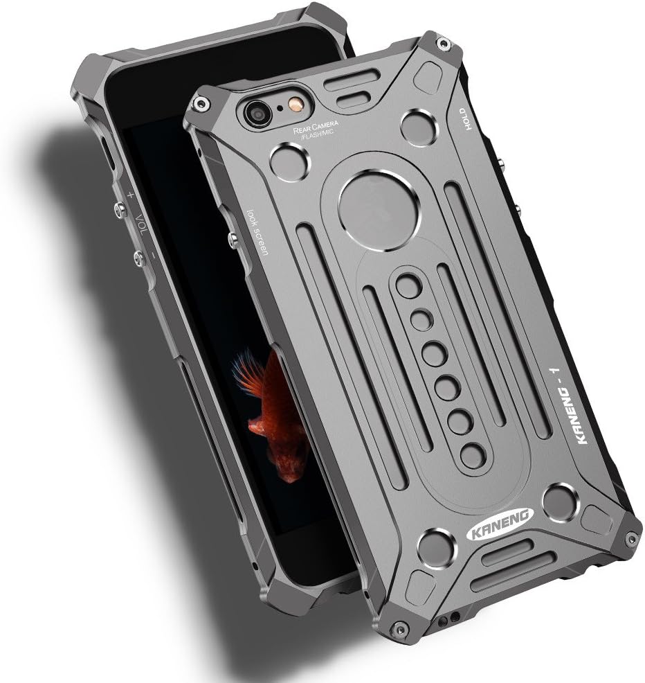 K-Musculo KANENG iPhone 6S Plus Case, Aluminum Metal Back Cover Case for iPhone 6 Plus 5.5 Inch (6+ Gray)