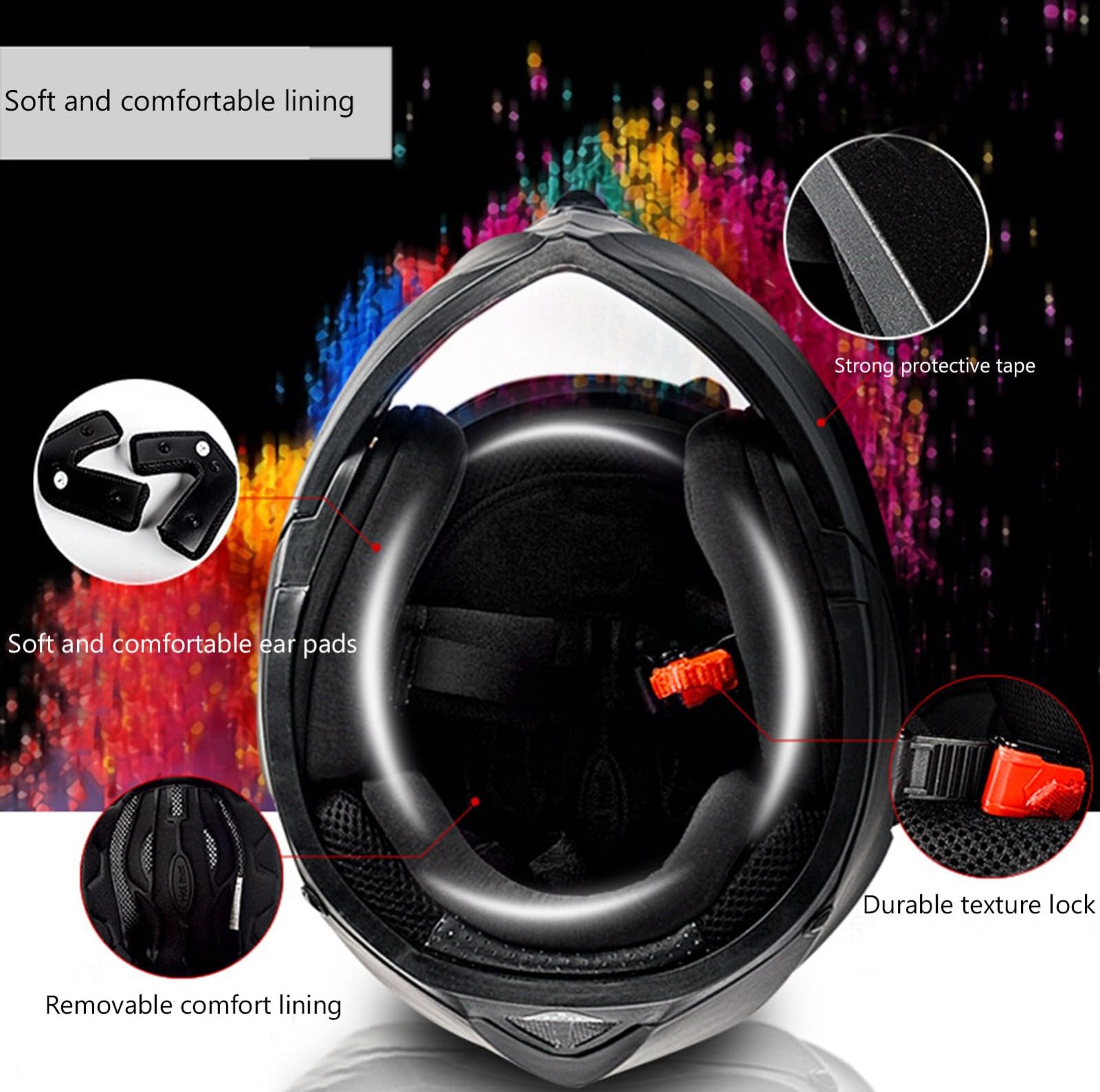 Integralny kask motocyklowy Bluetooth, z dwuwarstwowym zintegrowanym wizjerem, kask z klapą, dopuszczenie DOT/ECE, dla dorosłych mężczyzn i kobiet, wyścigów