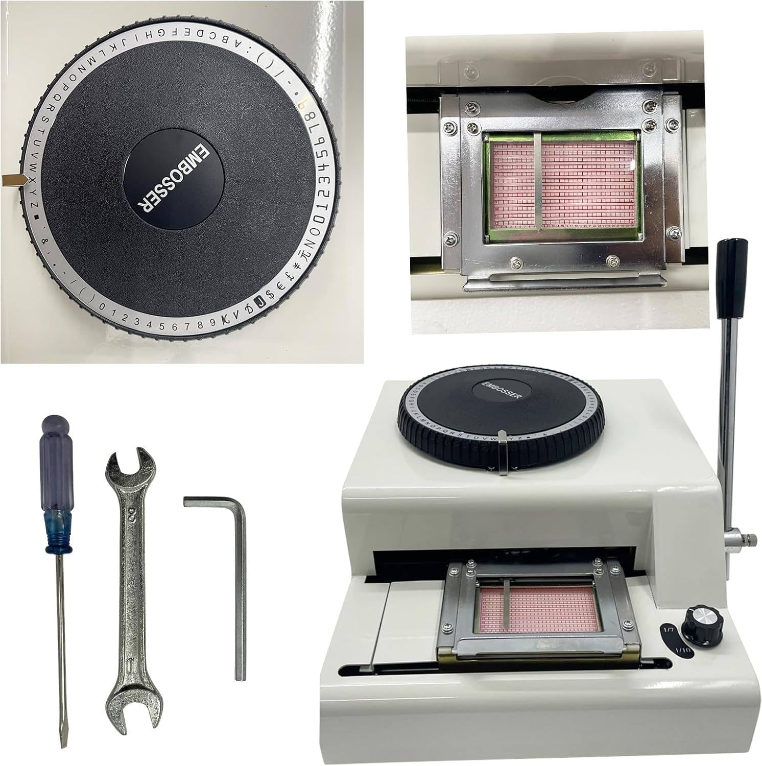 Macchina per stampaggio Manuale in Acciaio Inossidabile per targhette in Rilievo - Stampante per Codici a Barre in Metallo Resistente per targhette identificative Personalizzate