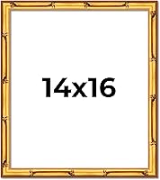 Vista 202 de Poster Palooza Marco de madera maciza de bambú dorado de 12 x 8 pulgadas con acrílico UV, respaldo de tablero de espuma y accesorios para colgar
