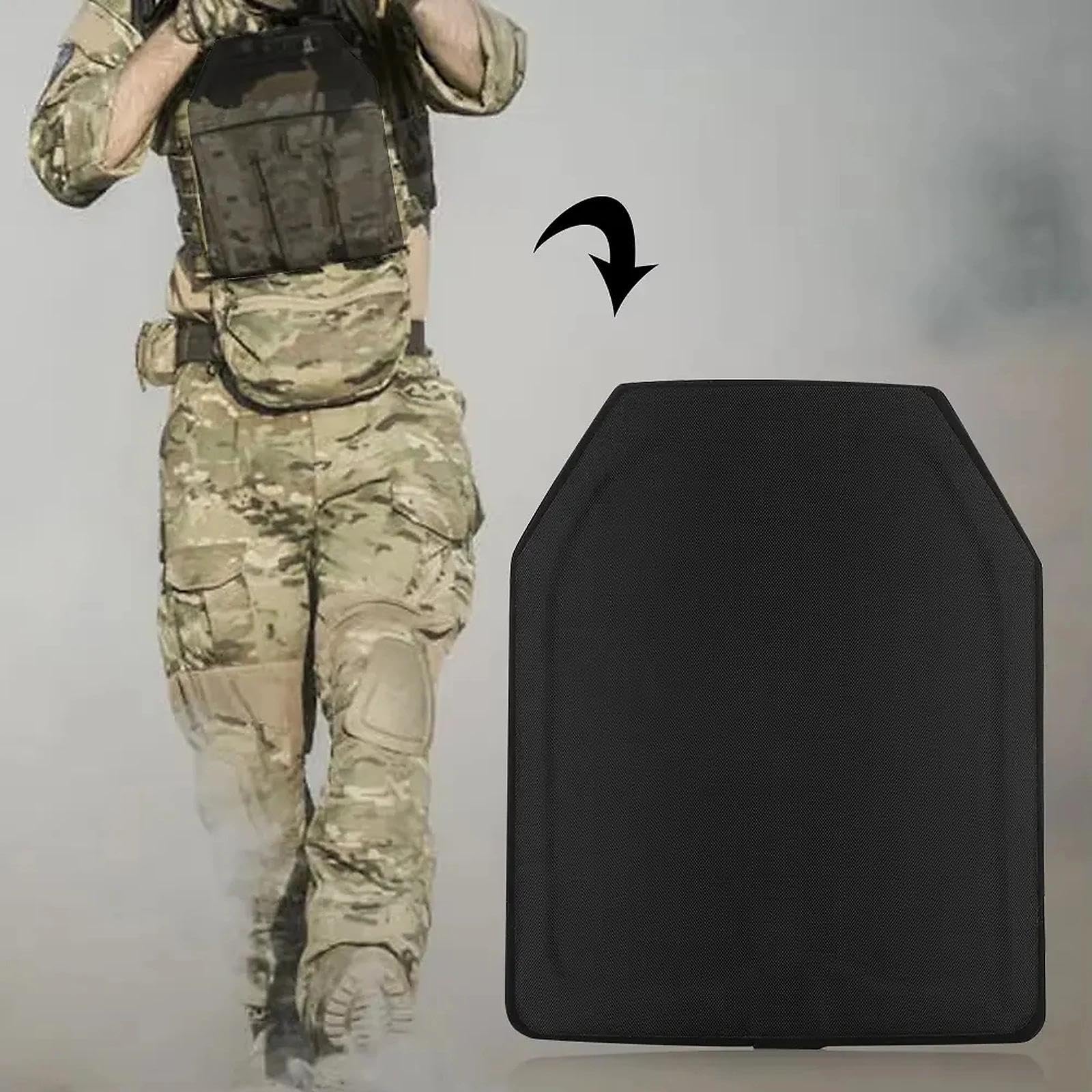 NIJ IV Ballistische Platten Bulletproof Plate Plattenträger Weste, 10x12 Inch PE + Ceramic Stand Alone Armour Plate, Tactical Insert for Vest/Backpack, 7.62mm Protection(2PCS)