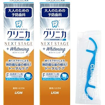 Amazon Amazon Co Jp限定 クリニカ アドバンテージnext Stage 医薬部外品 ホワイトニング ハミガキ フロス 高濃度フッ素 1450ppm配合 ホワイトハーブミント 87g 2個 クリニカ ビューティー 通販