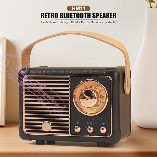 Miniatura 3 de Altavoz Bluetooth retro inalámbrico vintage pequeño altavoz con sonido estéreo Estilo antiguo Mini altavoz inalámbrico portátil para cocina,