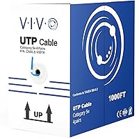 Vista 1 de VIVO Cable Cat5e a granel de 1,000 pies, cable Ethernet CCA, 24 AWG, caja de extracción UTP, red LAN, azul, CABLE-V001B