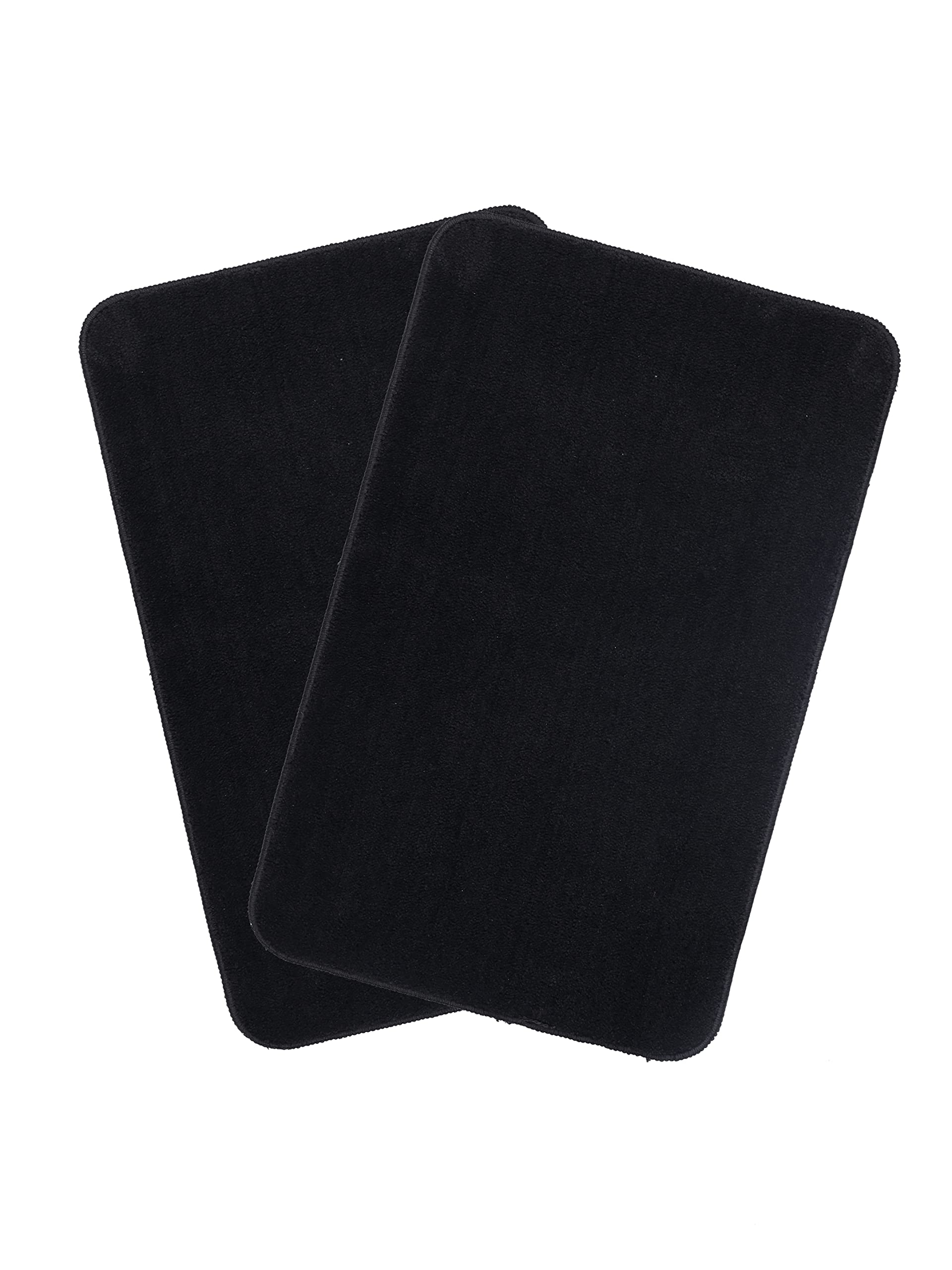 SARAL Home Microfiber Solid Rectangle Anti-Skid Bath Mats|Soft & Super Absorbent Mats for Shower|Washable, Non-Slip & Quick-Drying Mats for Kitchen Bathroom|Set of 2 (Black, 50X80 cm)