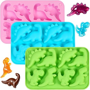 Dinosaur Silicone Molds Chocolate Candy Baking Molds 3-Pack