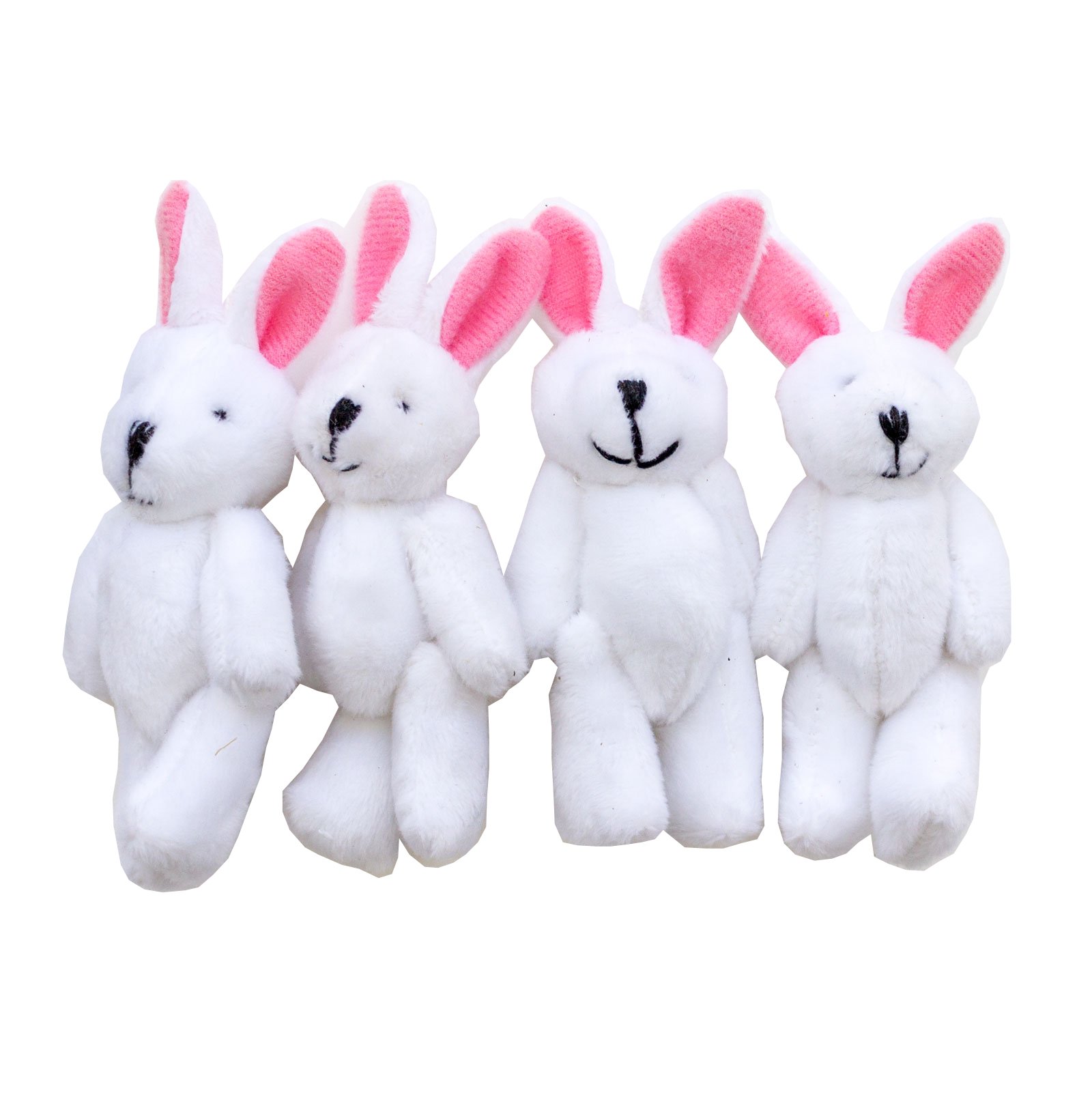 London Teddy Bears New Small White Rabbit X 4 - Cute Soft Cuddly Gift Present Birthday Xmas
