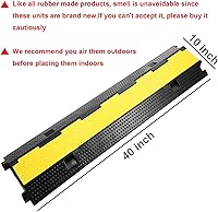 Vista 7 de Reliancer 3 Pack Dual Channel Rubber Cable Protector Ramp 2 Channel Traffic Speed Bump 11000lbs Capacity Heavy Duty Driveway Hose Cover Ramp Cord