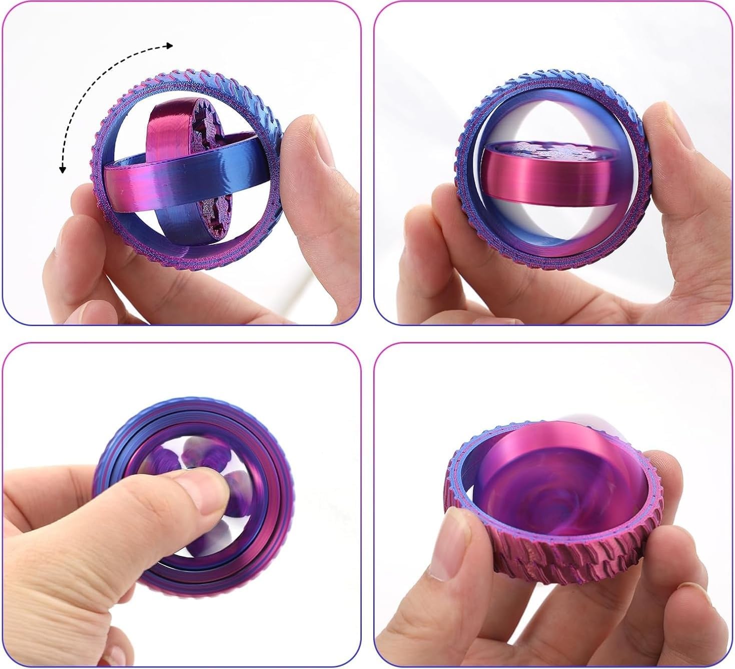 3D Printed Fidget Spinner Toy,Gear Sphere Fidget Toy,for Stress and Anxiety Relief, Stress Ball GearSphere Desk Toy for Kids (Gold)