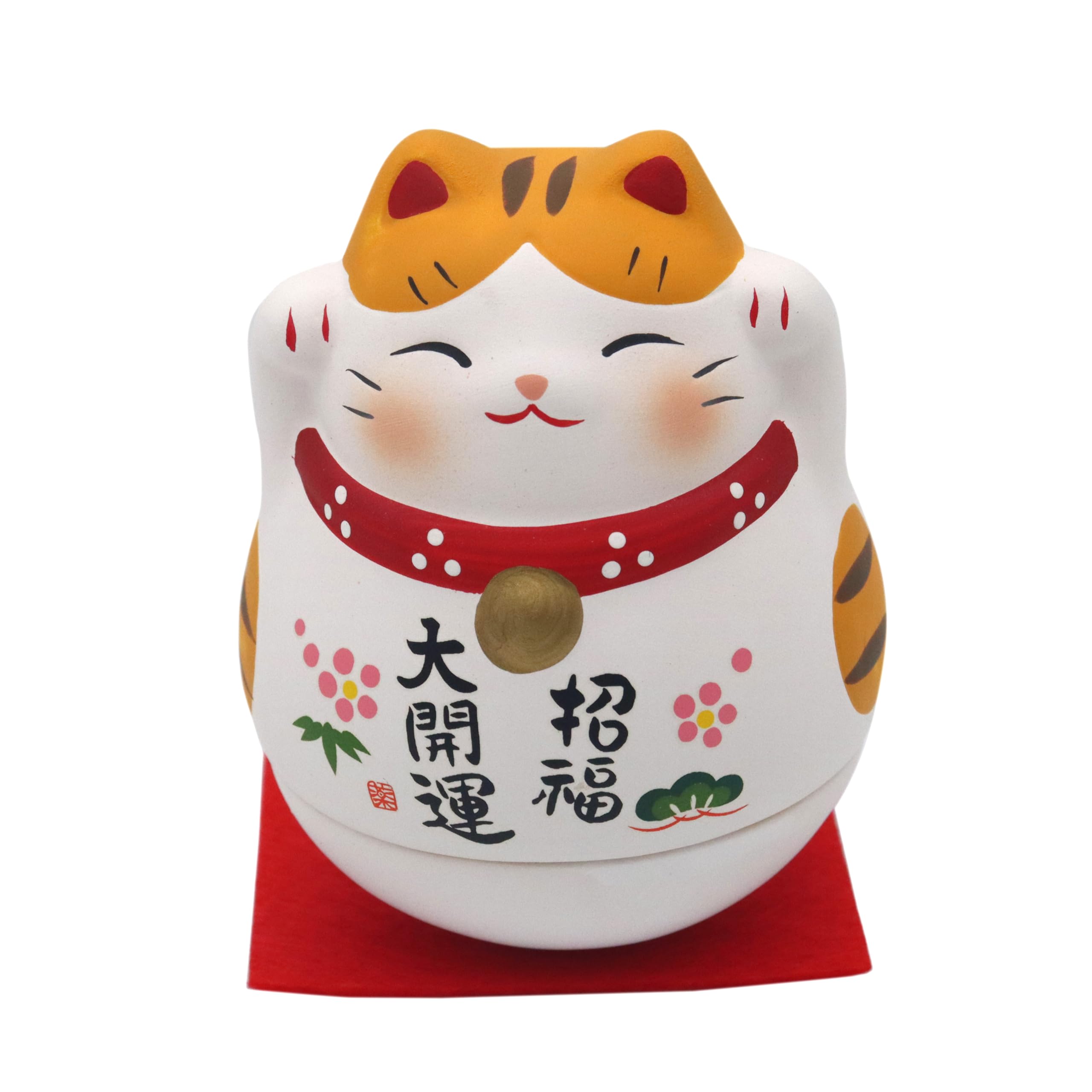 【Amazon.co.jp Exclusive】Yakushi Kiln Maneki Cat Standing Up Large Open Luck Maneki Cat (with Good Luck Sticker) : Home & Kitchen
