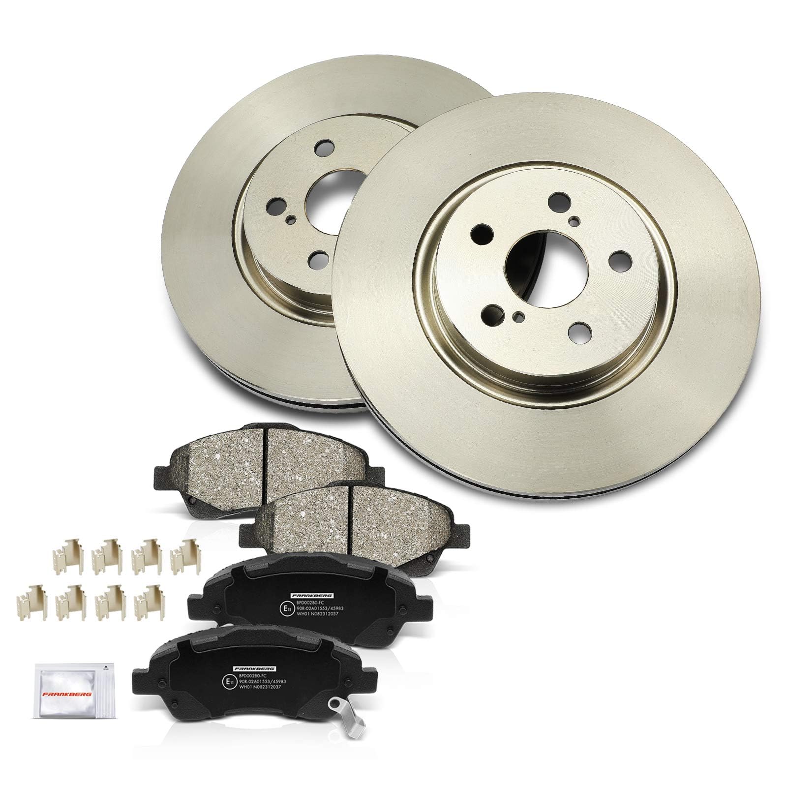 Kit De Frein Avant Frankberg Pour Auri.s / Corolla - 2 Disques Ventilés + 4 Plaquettes - Compatible Références 0446502391, 0446502390 - 9