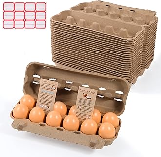 DecarDamai 24-Pack Bulk Empty Egg Cartons for Storage, 12-Count Natural Paper Pulp Reusable & Sturdy Design (Egg Storage Containers)
