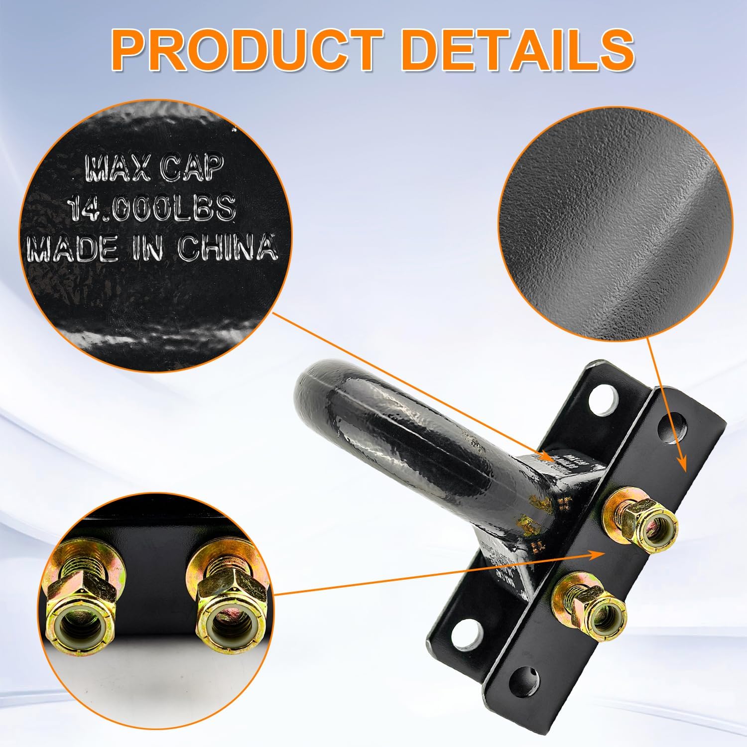 Adjustable Lunette Ring for Pintle Hitch – Heavy Duty 14,000 lbs Pintle Hitch Ring, 3-Position Channel Mount, 3" Inside Diameter, Trailer Towing,for Standard Pintle Ring & Lunette Ring Hitch Systems