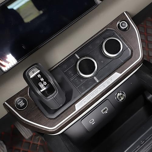 Miniatura 5 de Marco de botón de modo de aire acondicionado de fibra de carbono ABS para Land Rover Defender 90 110 130 2020-2020 Accesorios de coche (grano de