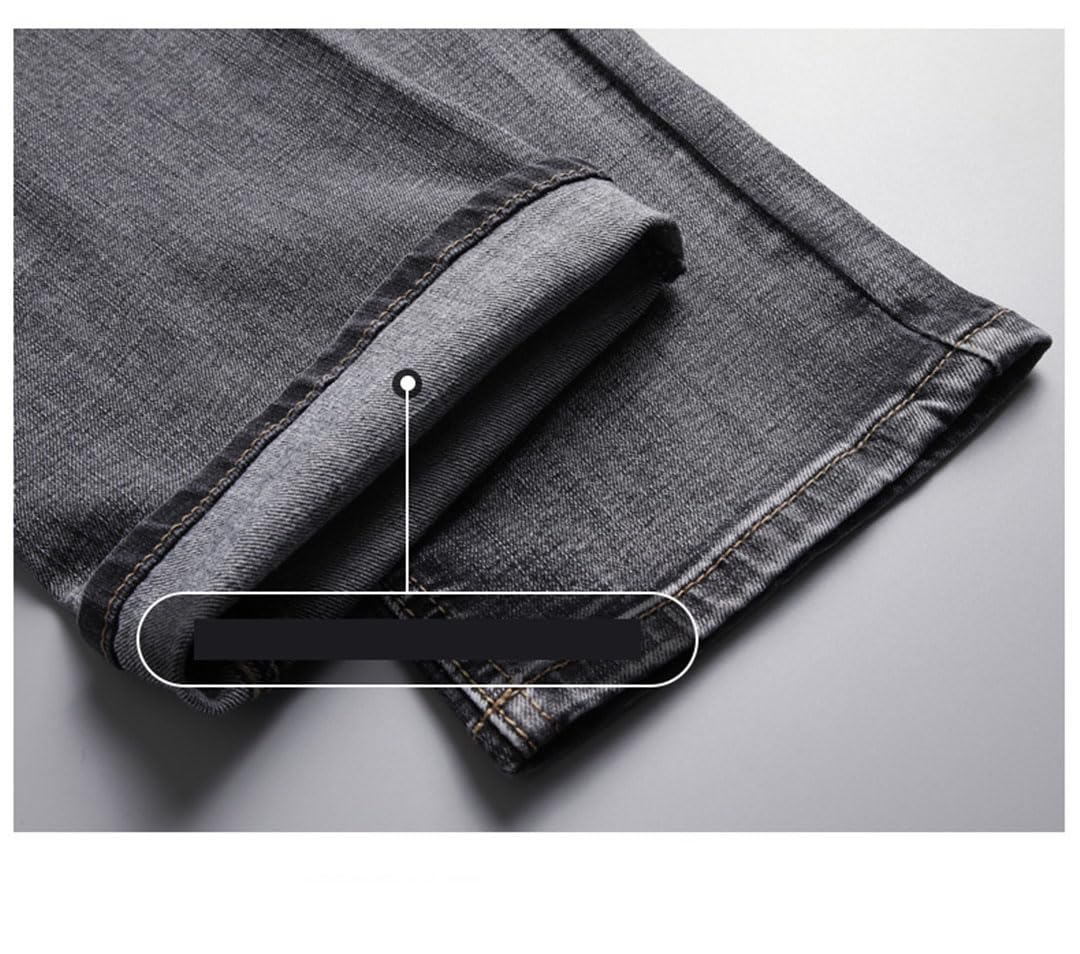 Vogrtcc Jeans da Uomo Pantaloni in Denim Elasticizzati Regolari Dritti retrò