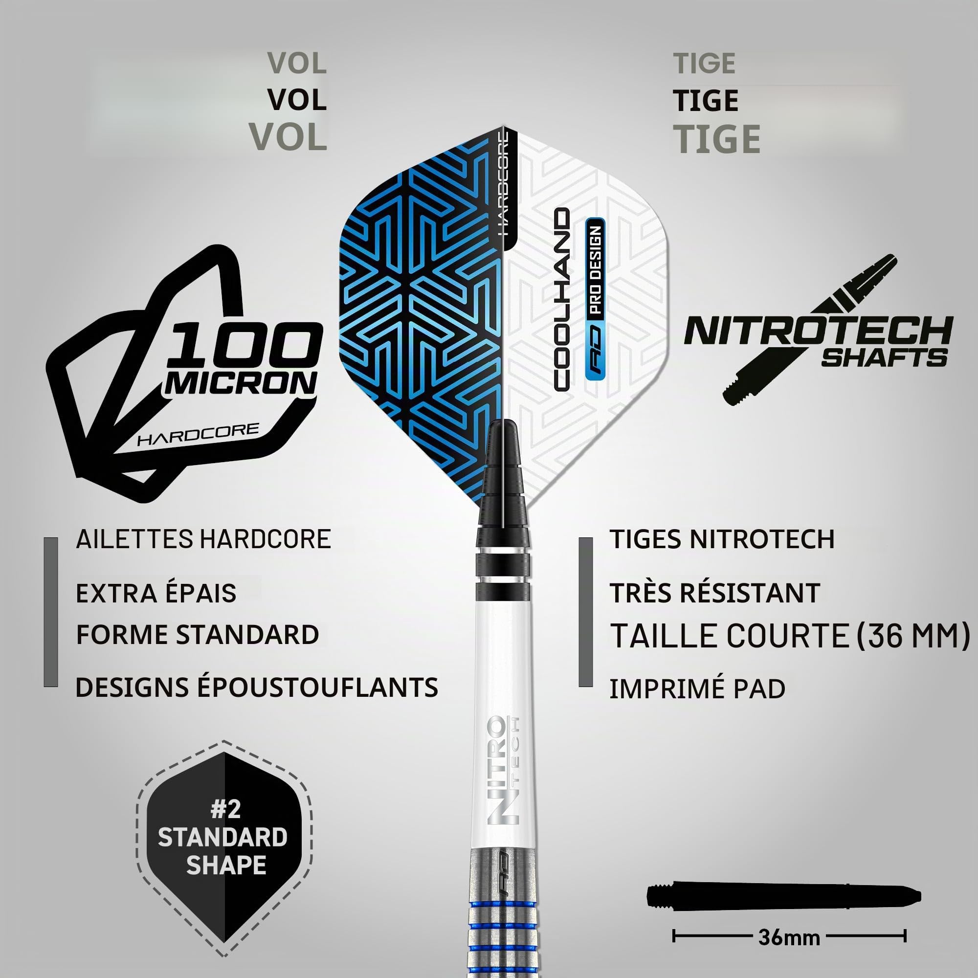 RED DRAGON Luke Humphries TX Series Premium Tungstène Darts Set avec Vols et tiges