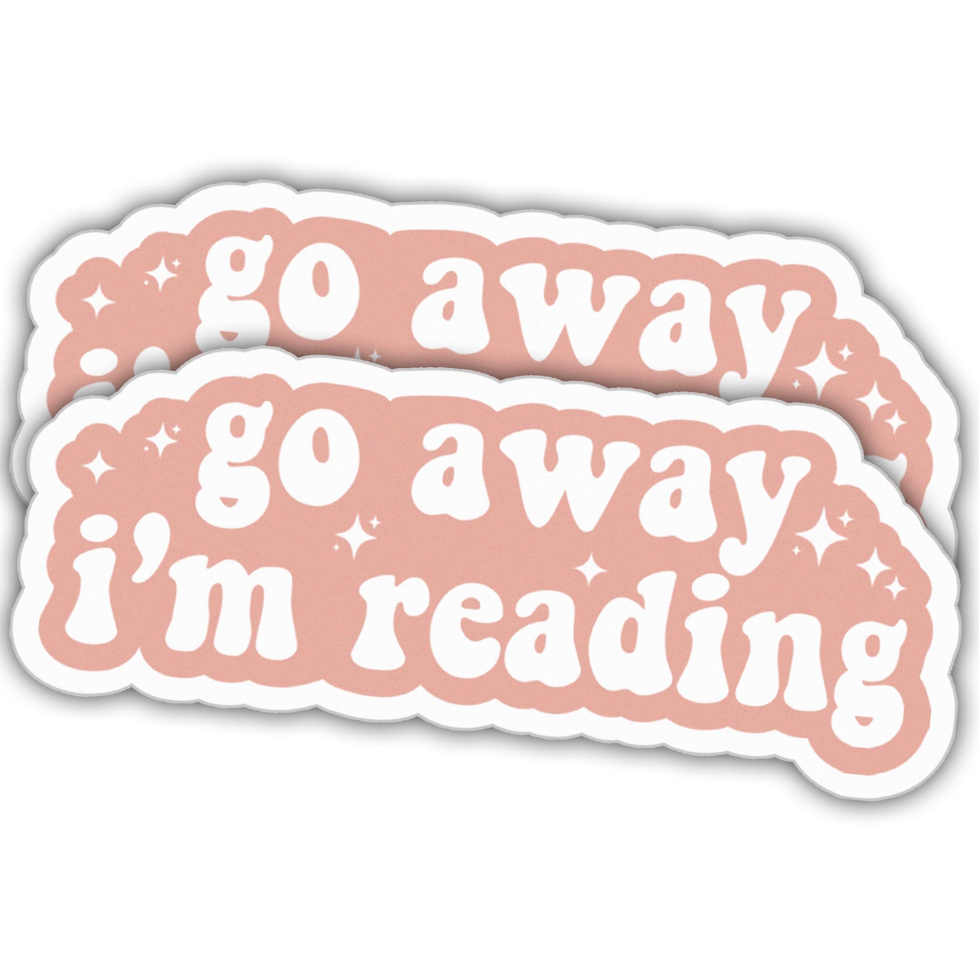 Amazon.com: (2pcs) Go Away I'm Reading Text Colors Vinyl Stickers ...
