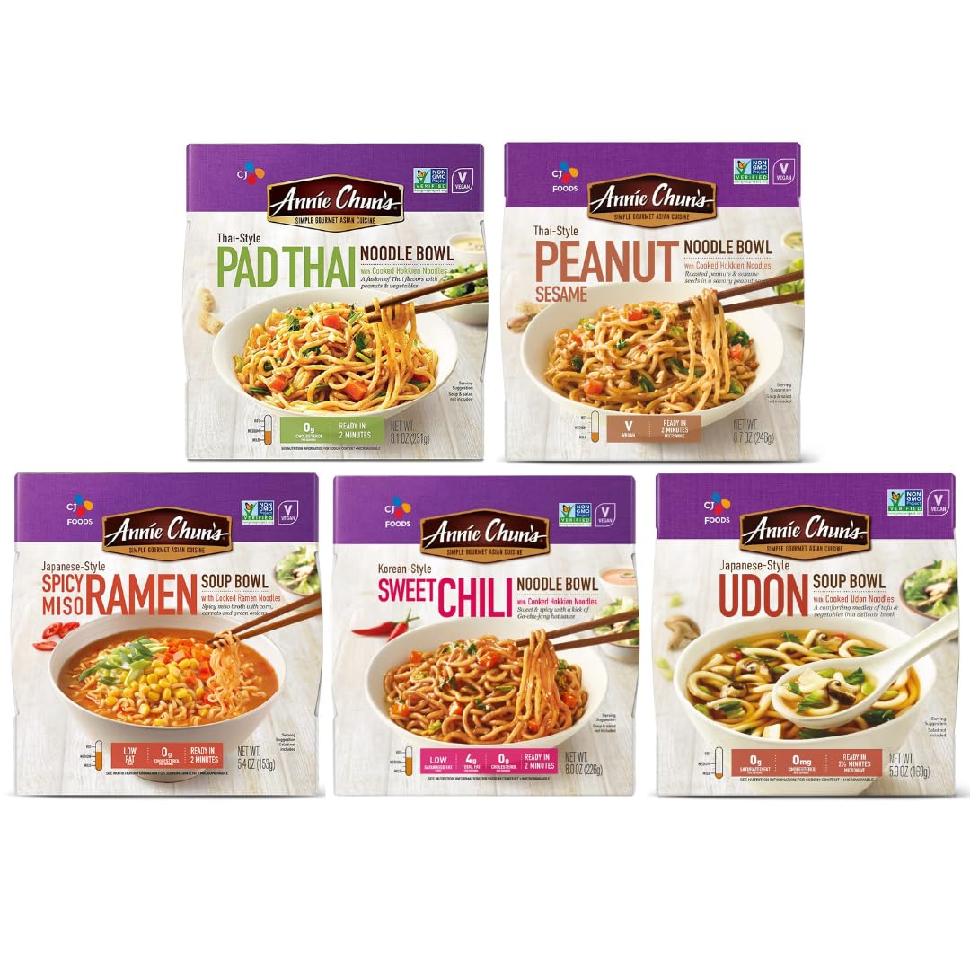 Annie Chun’s Noodle Bowl Variety Pack Pad Thai, Peanut