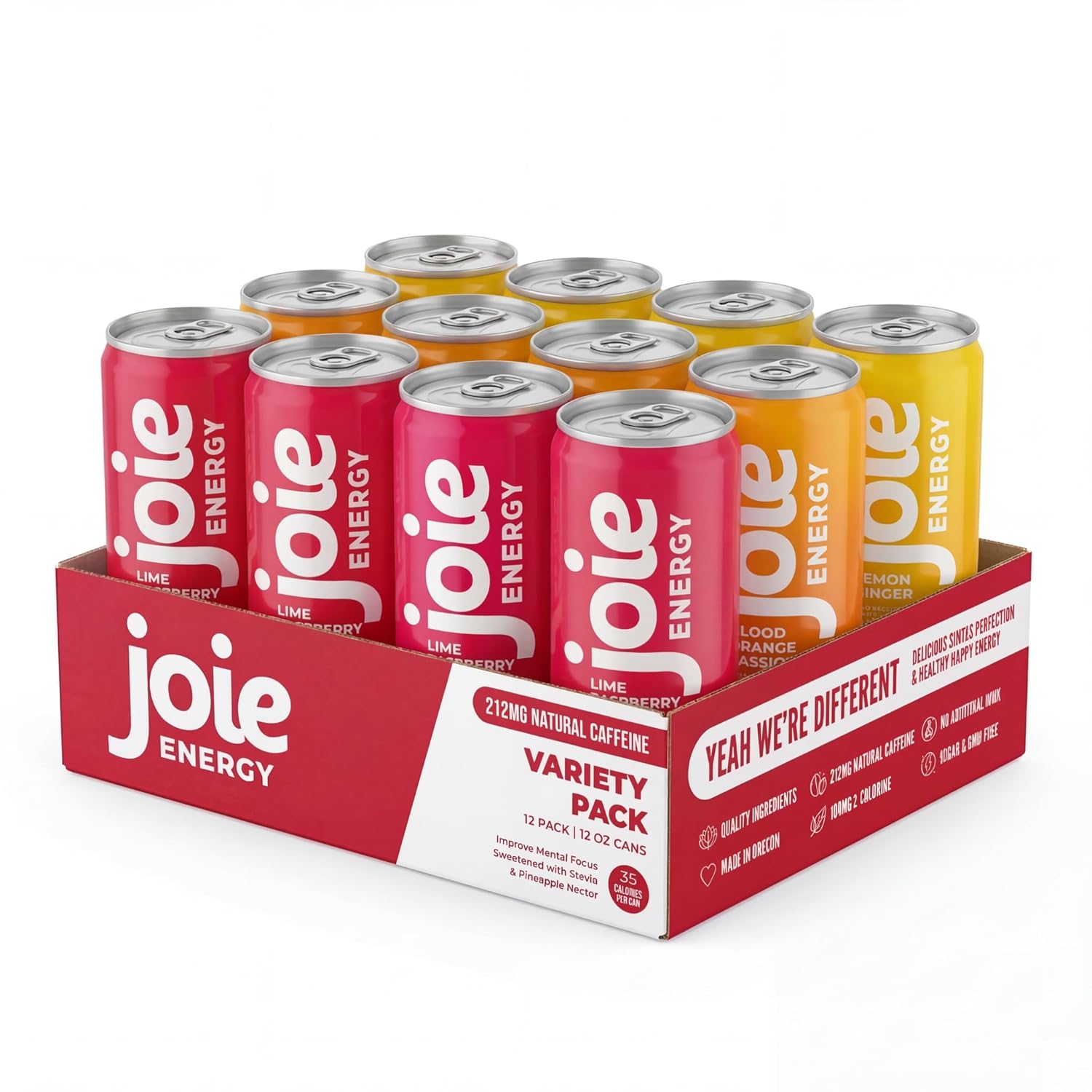 Joie Energy Drink (Mixed, 12 Fl Oz (Pack of 12))