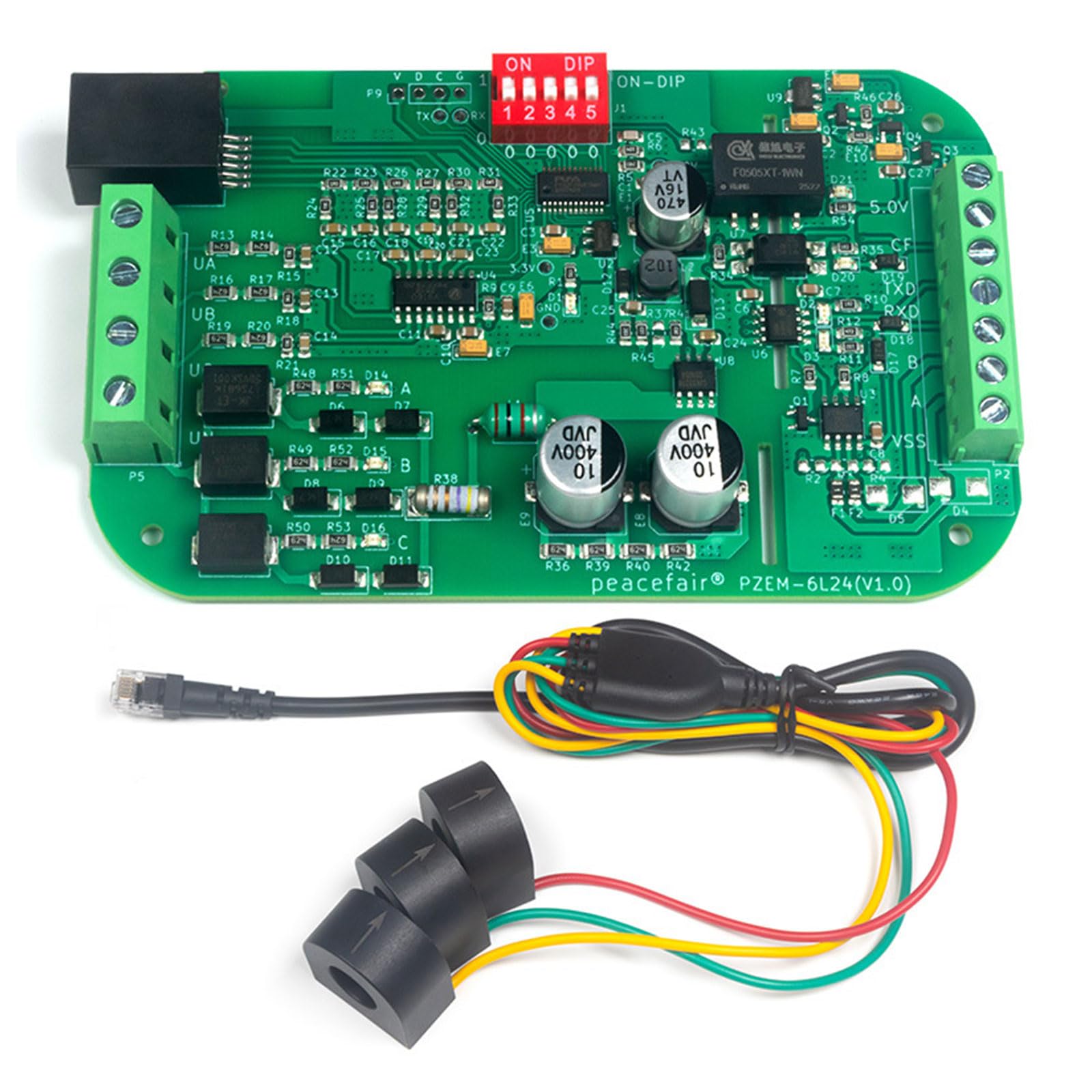Woedpez B Three Phase Wattmeter 100A Ac 220 / 380V Energy Meter Module Kwh Power Monitor Rs485 Three Phase Power Measurement Device