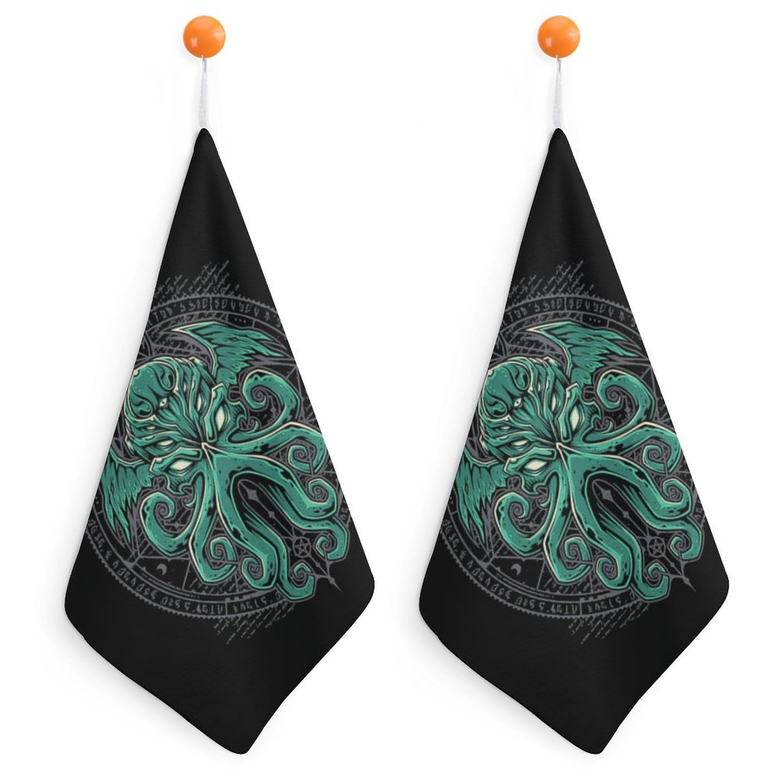 TXFBTRFSA Cthulhues Hand Towels with Hanging Loop Kitchen Towel Handkerchiefs Cleaning Cloths
