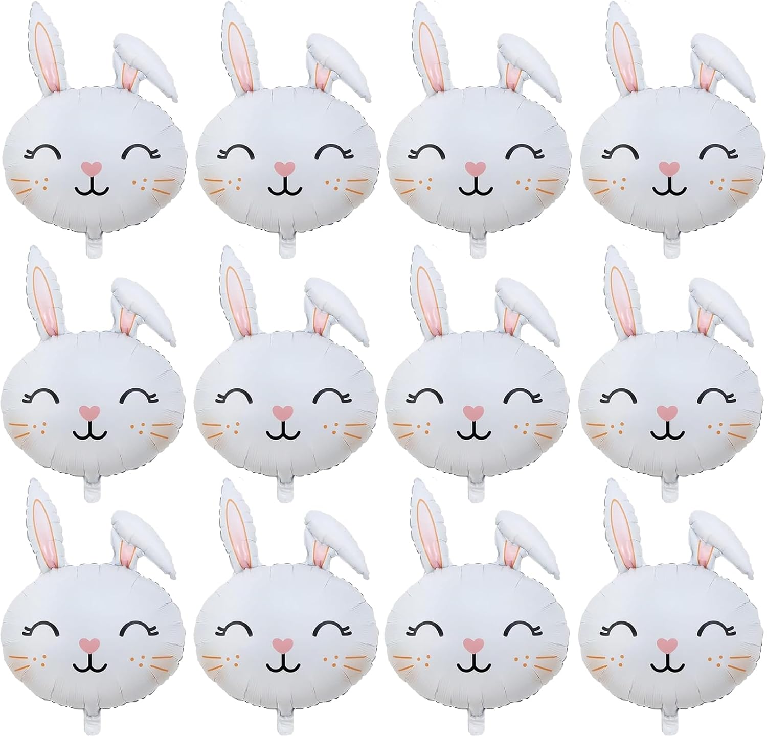 Amazon.com: 12Pcs Bunny Balloons Easter Foil Balloons Large Rabbit Head ...