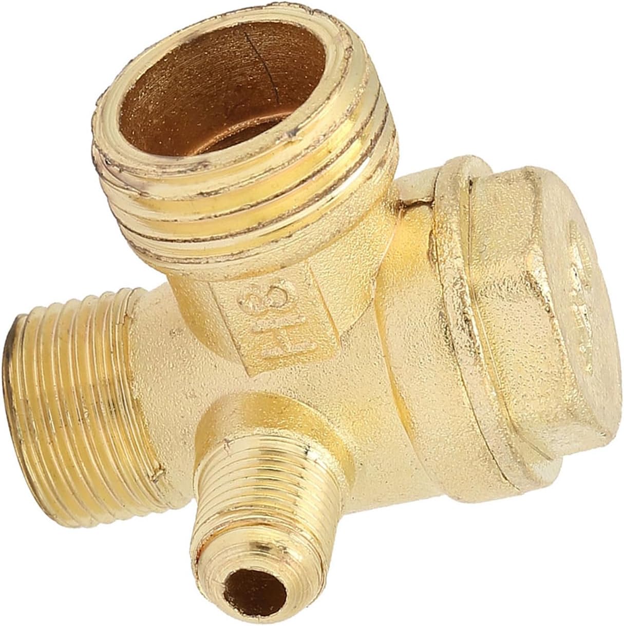 Brass Check Valve, Air Compressor Three-Way Unidirectional Check Valve, for Tube Connecting, Air, 9.5-10mm 16-16.5Mm 20-20.5mm
