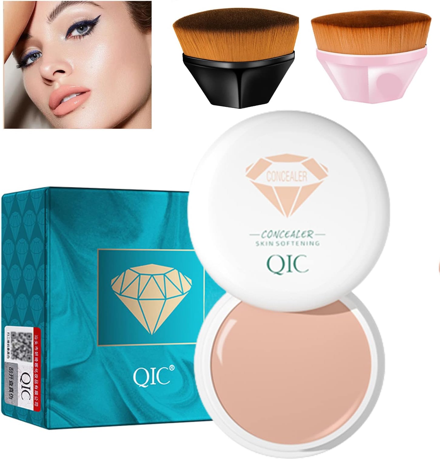 VUCATINWaterproof Full Coverage Concealer for Dark Spots, Scars, Vitiligo - Moisturizing Body Makeup Cover With Brush