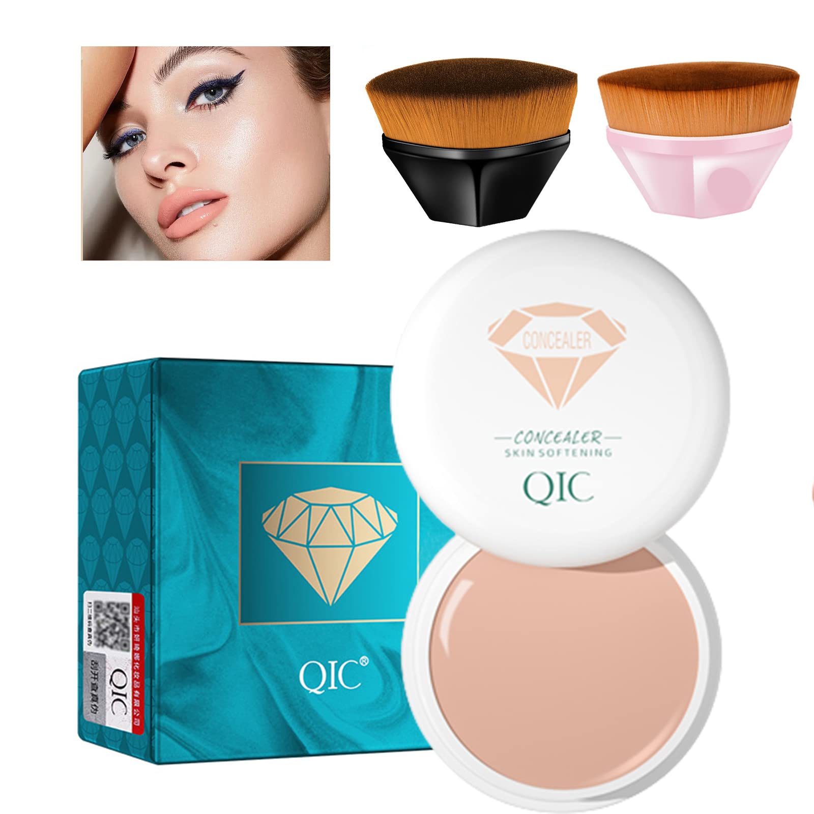 VUCATINWaterproof Full Coverage Concealer for Dark Spots, Scars, Vitiligo - Moisturizing Body Makeup Cover With Brush