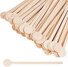 100 Pieces Disposable Coffee Palette, 15 cm Coffee Palette with Round Head Disposable Wooden Sticks Easy to Mix for Coffee, Milk, Tea, Cocktails at Home, Bars, Restaurants | Easy to mix, for coffee milk tea cocktails, for home bars restaurants