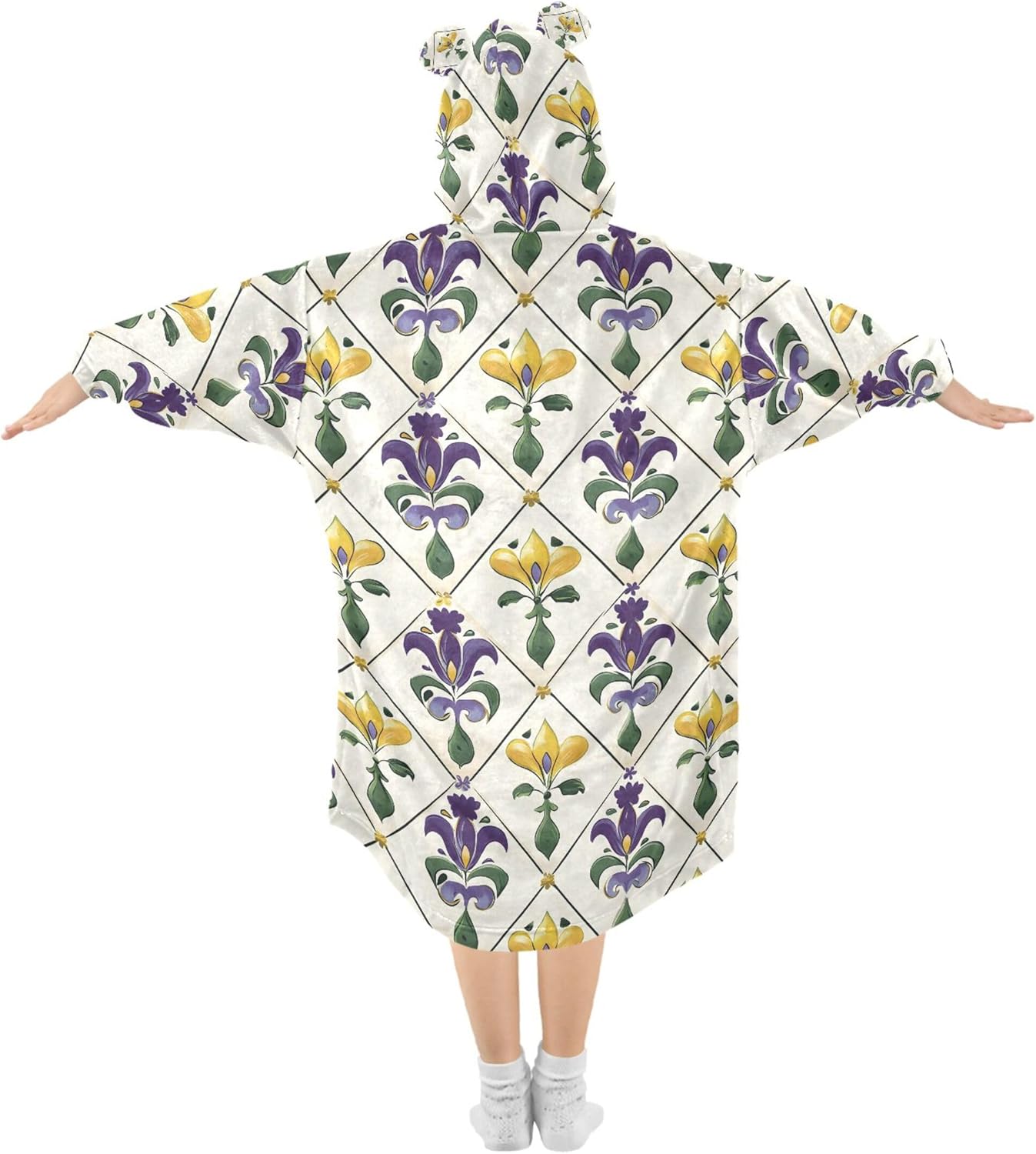 Brazil Mardi Gras Carnival Party Kids Wearable Blanket Hoodie and Sleeves for Toddlers, Cute Hoodies Girls B0403642