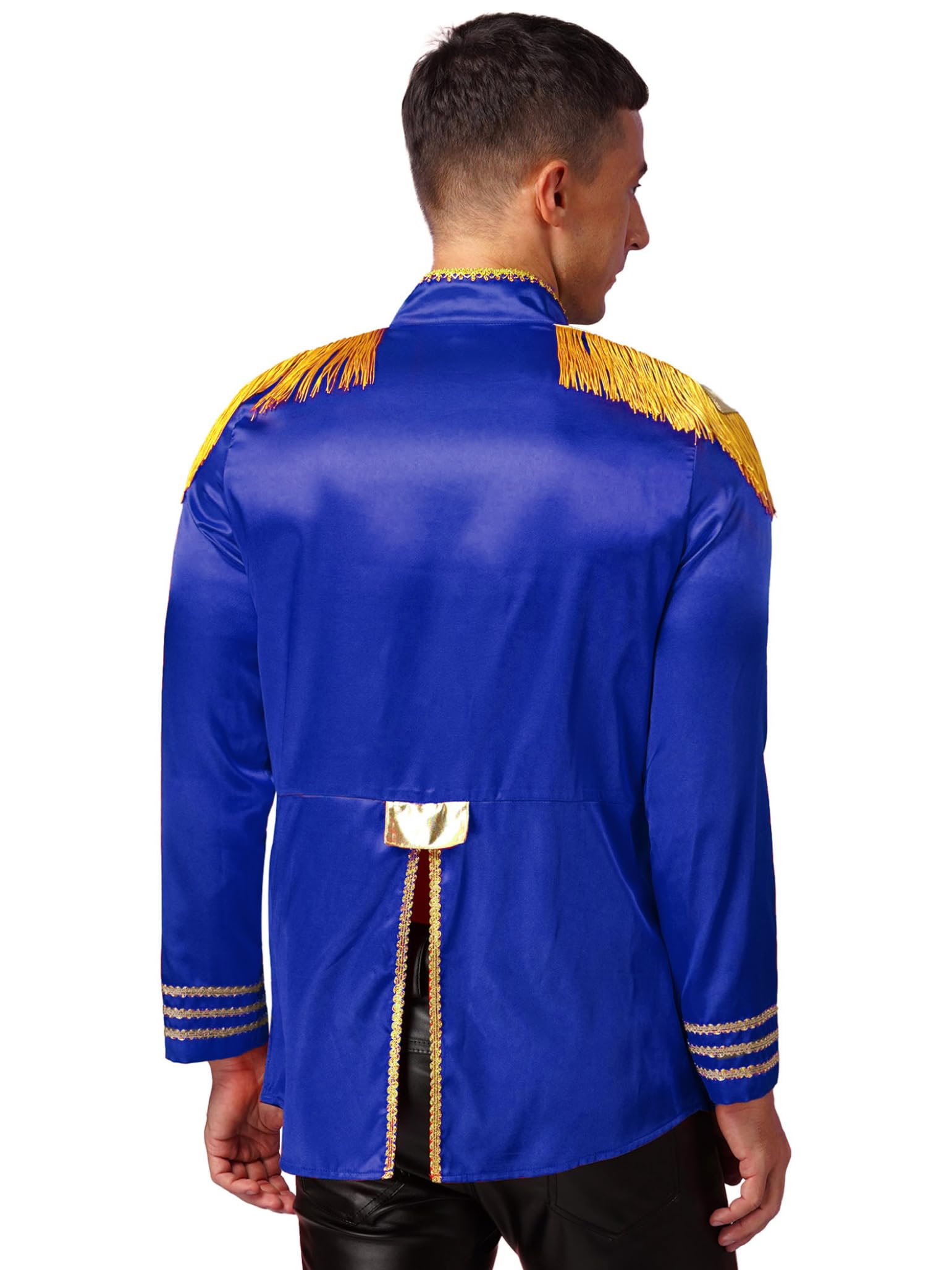 Costume Homme Cirque Directeur De Cirque Veste Uniforme De Maître Piste Manteau Manches Longues Avec Franges Épaulettes Fête Halloween Carnaval