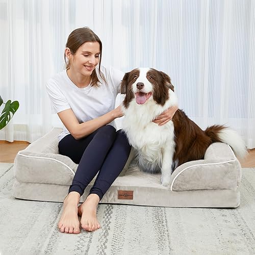 Miniatura 378 de Comfort Expression - Cama ortopédica para perros extragrandes, 53 x 42 pulgadas, cama impermeable y de apoyo de espuma con cojines removibles, con
