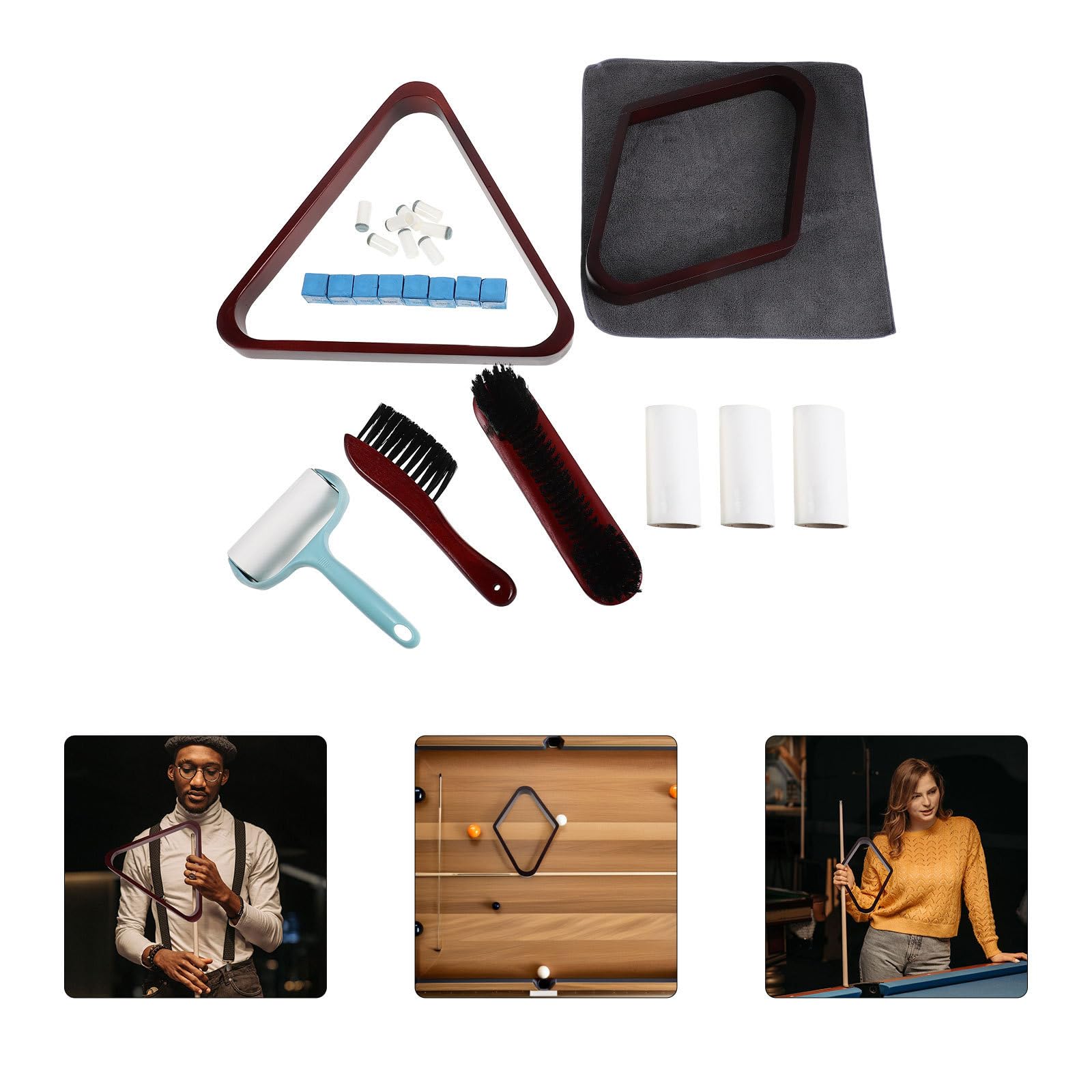 Outanaya 25 Unidades Kit Portátil de Limpieza para Eliminar Polvo y Manchas para Mesa de con Cepillo de Madera y Plástico en Bares y Salas de Juego
