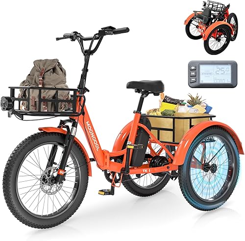 Miniatura 9 de LILYPELLE Triciclos plegables para adultos, triciclos plegables para adultos de 7 velocidades, bicicletas de 3 ruedas de 202426 pulgadas con paso