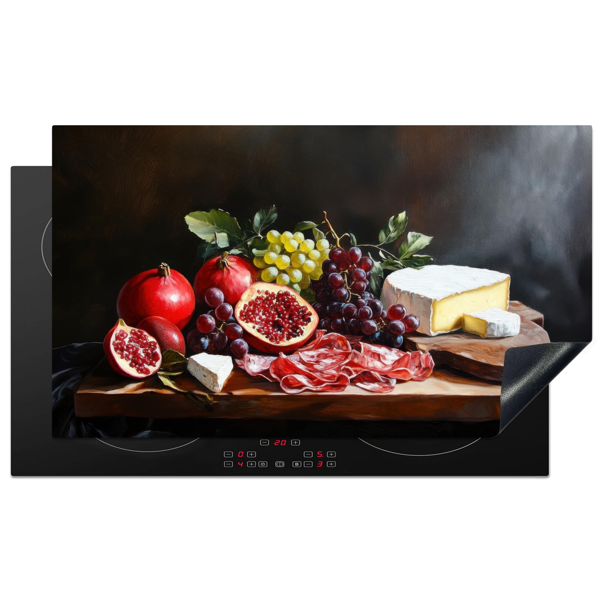 KitchenYeah© Induction Hob Cover Protector Mat 20.3"x35.3" / 89.6x51.6 cm Kitchen Universal Ceramic Covers for Electric Cookers Vinyl Drinking Board - Still Life - Vintage