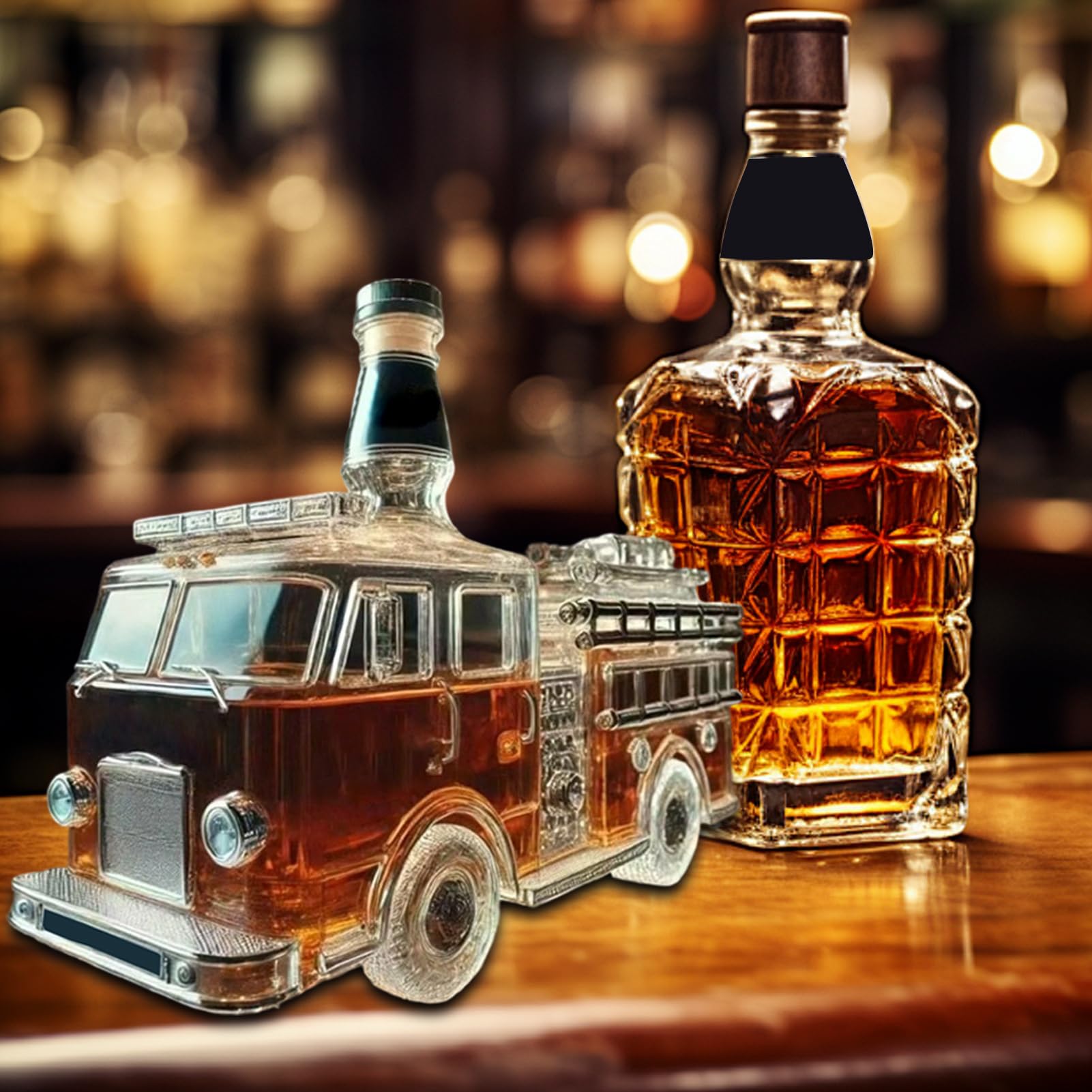 Butelki na wino – karafka do kieliszków do wina do ciężarówki, artystyczna rzeźba, dozownik alkoholu do wódki burbonowej, brandy, na napoje, do salonu, restauracji, baru, męża, na urodziny