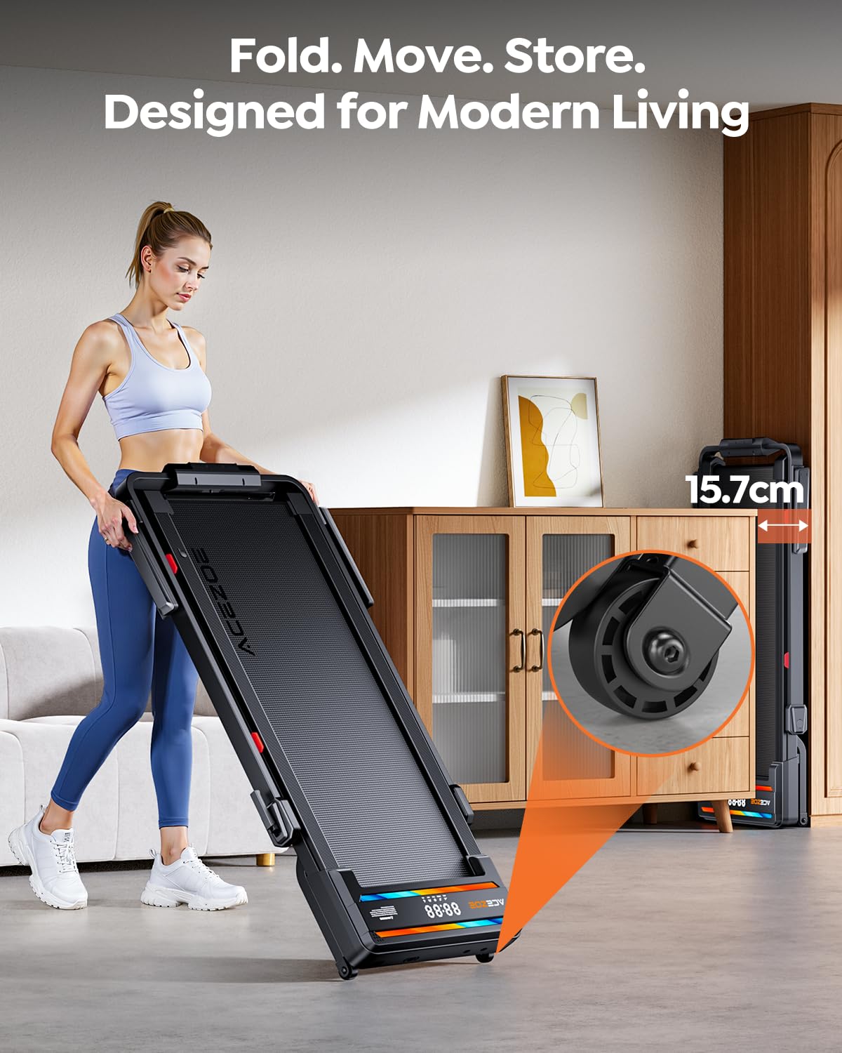 Tapis roulant per casa con inclinazione, 5 in 1 Walking Pad con pendenza del 12%, tapis roulant pieghevole 2,5 HP per casa e ufficio, display a 2 LED, portata fino a 136 kg, nessuna installazione