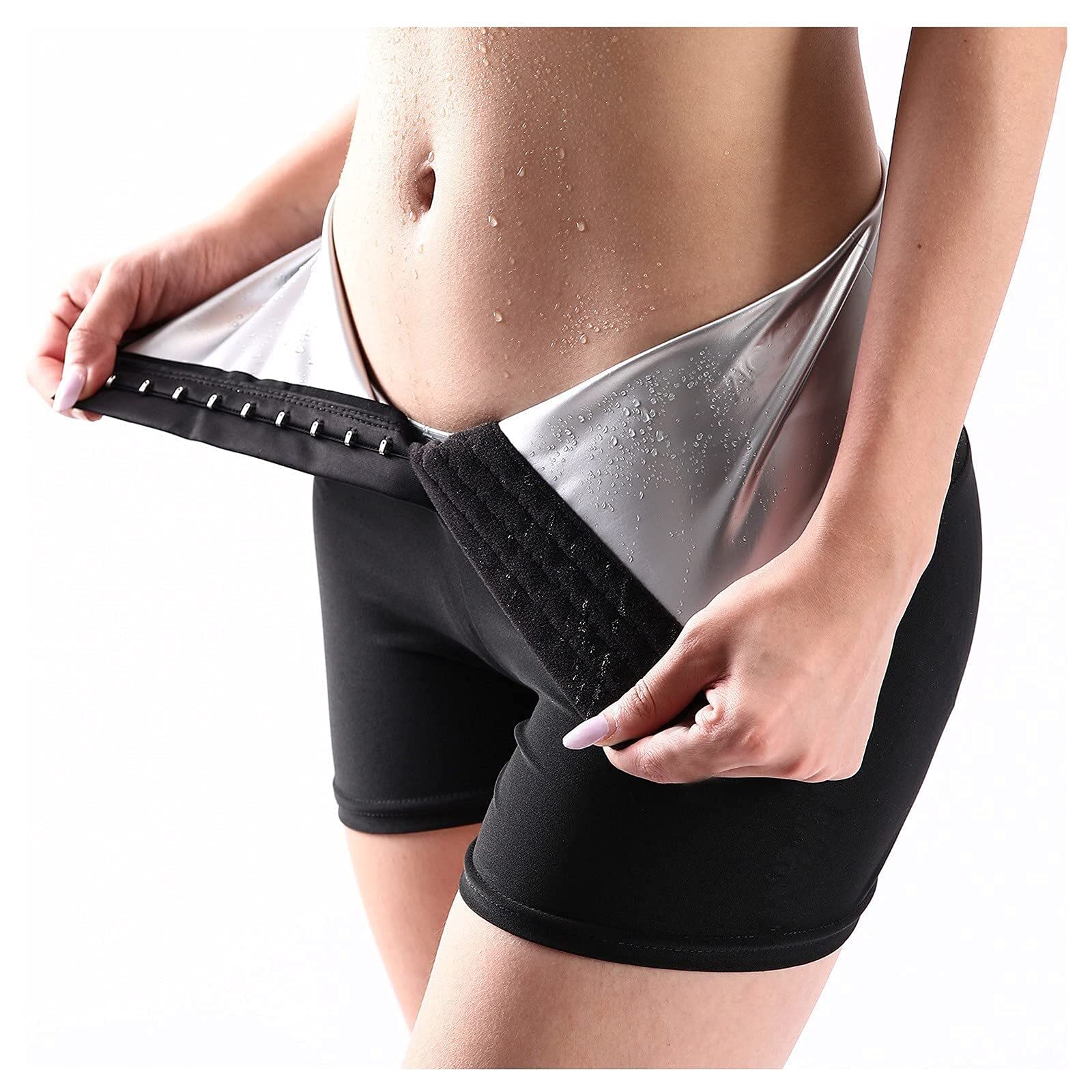 SIYAN Pantalones Cortos De Sauna, Pantalones De Sauna, Pantalones Moldeadores De Cintura Alta, Leggings, Traje De Entrenamiento, Entrenador De Cintura, Chándal Moldeador, Yoga For Mujeres(A,M)