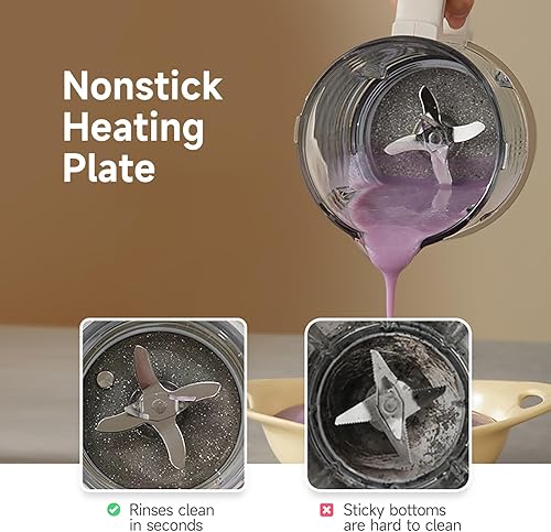 Miniatura 5 de Joydeem JD-J03 Licuadora de cocción silenciosa con escudo insonorizado, licuadora fría y caliente silenciosa para leche de soja y jugo, 8