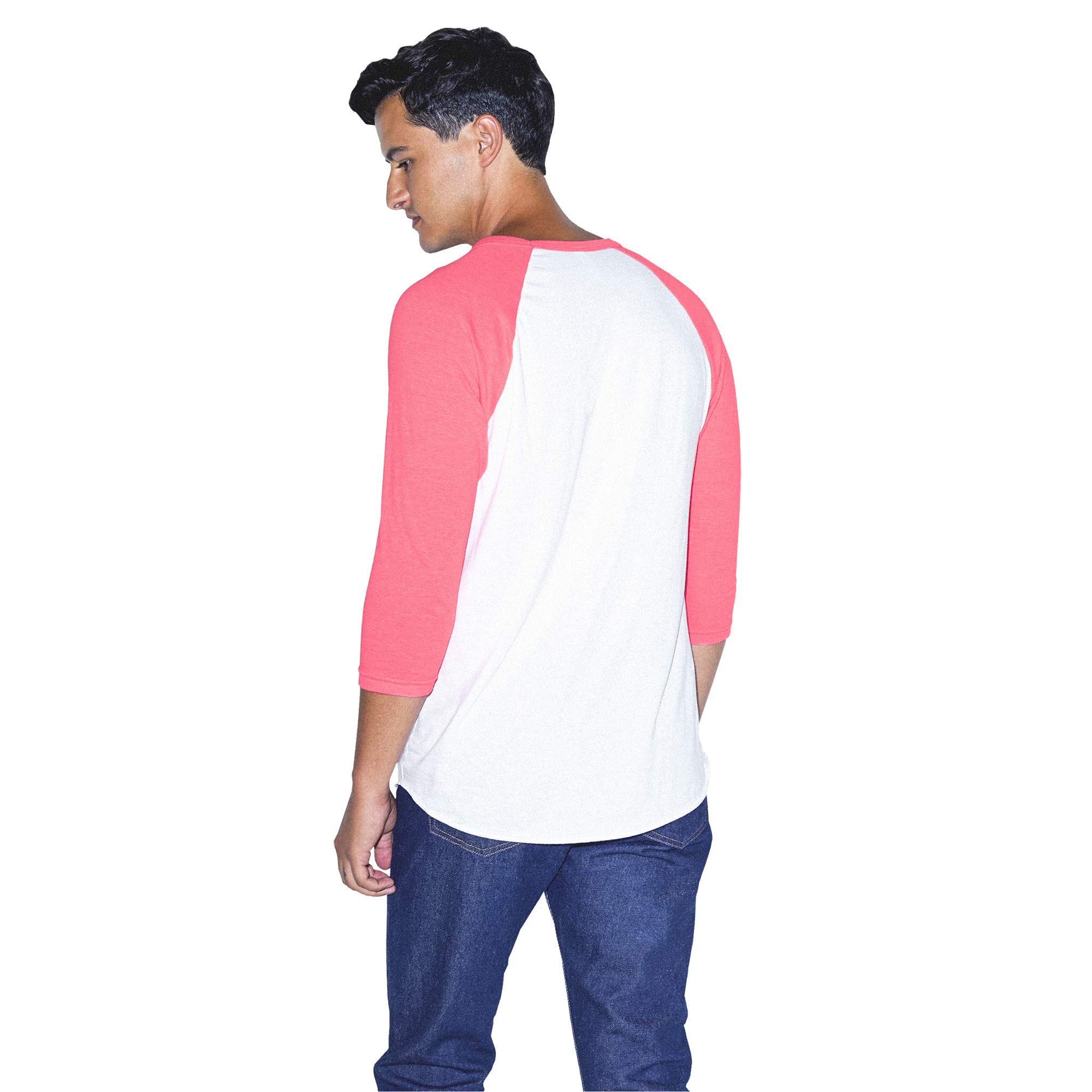 American Apparel 50/50 Raglan - Maglietta a Maniche 3/4 da Uomo, Confezione da 2