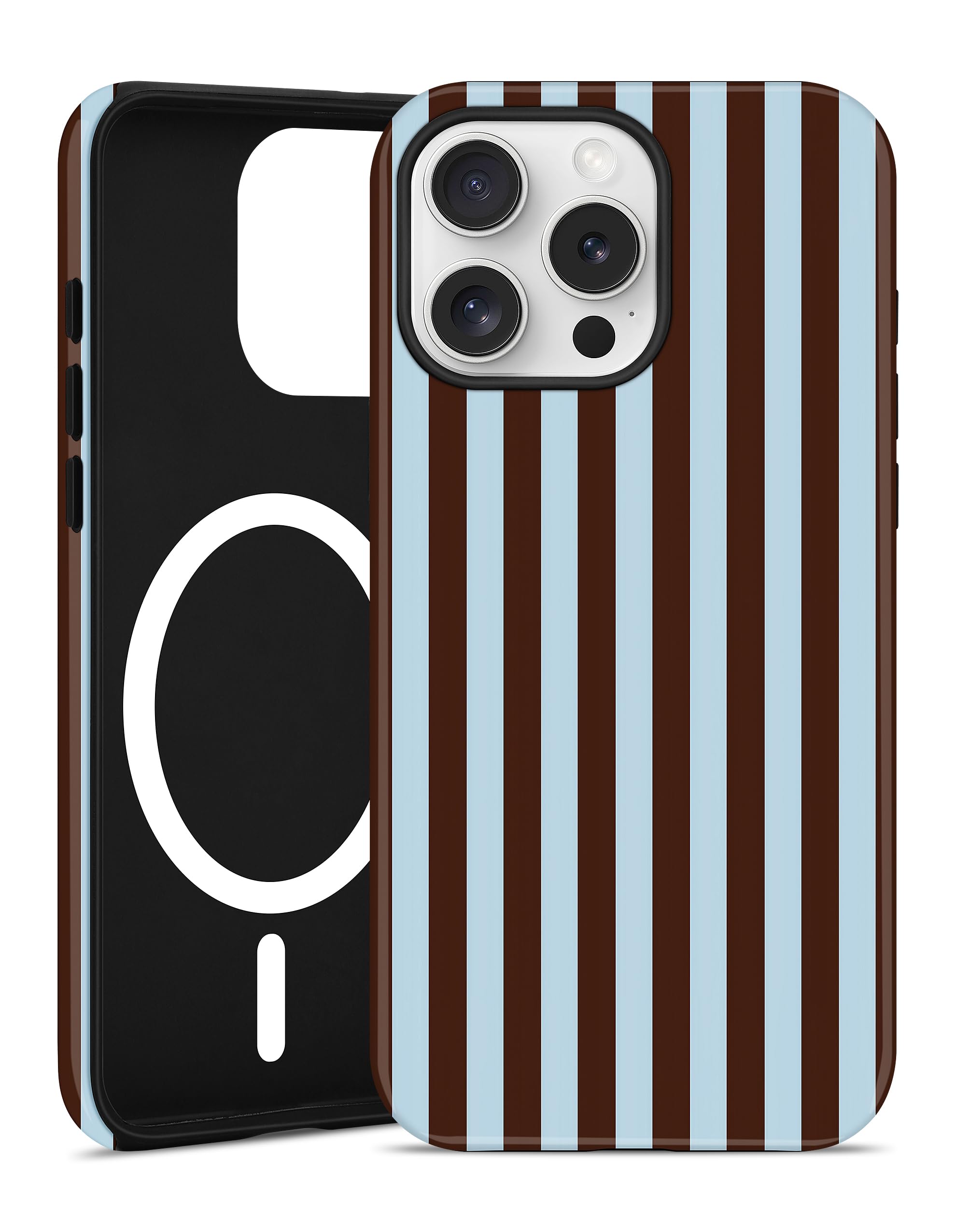 Coque iPhone 14 Pro MagSafe à rayures chic en TPU souple - 8