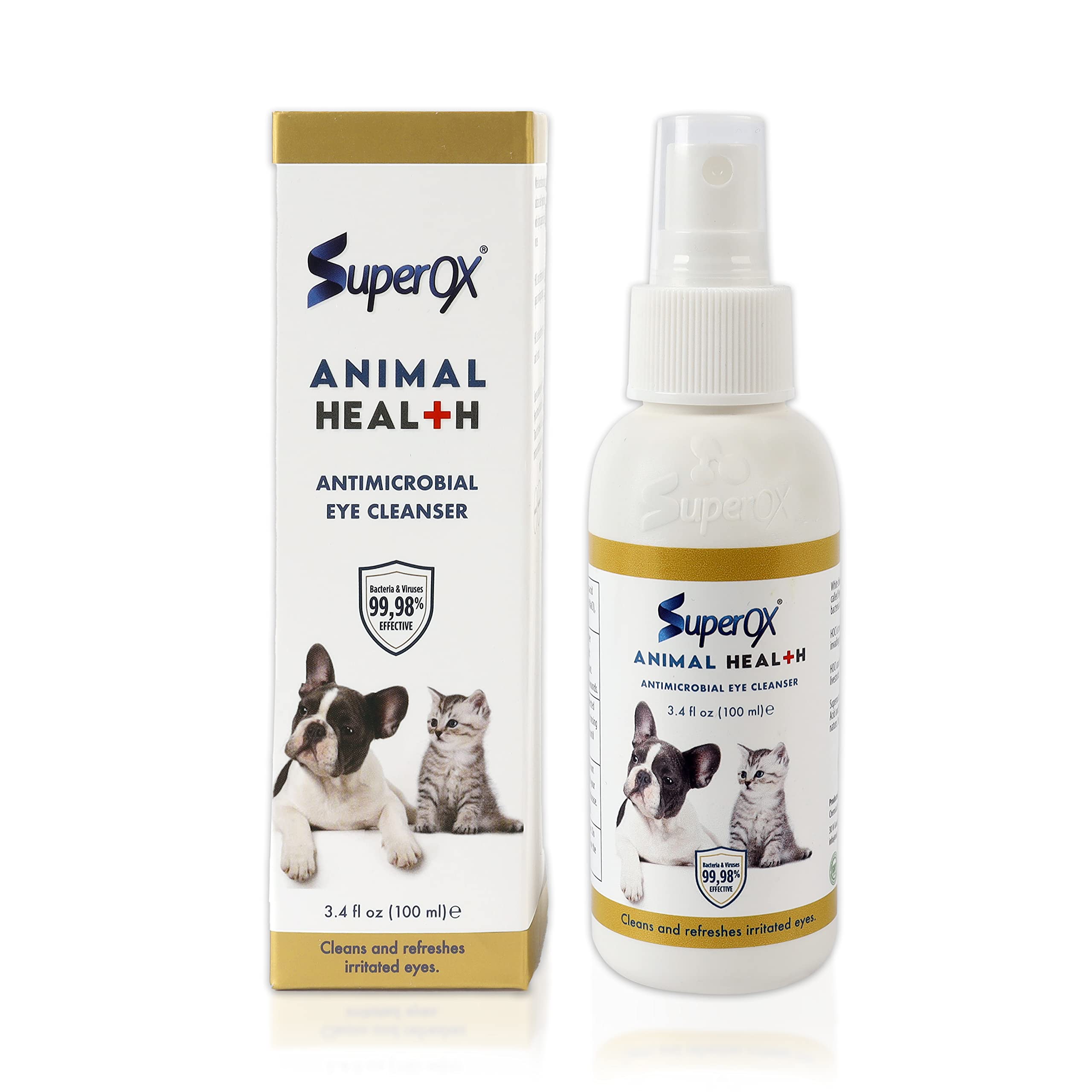 Animal Eye Wash & Tear Stain Remover | Fast Relief from Irritations & Allergies Symptoms | Safe for All Animals | 100 ml (3.38 oz)