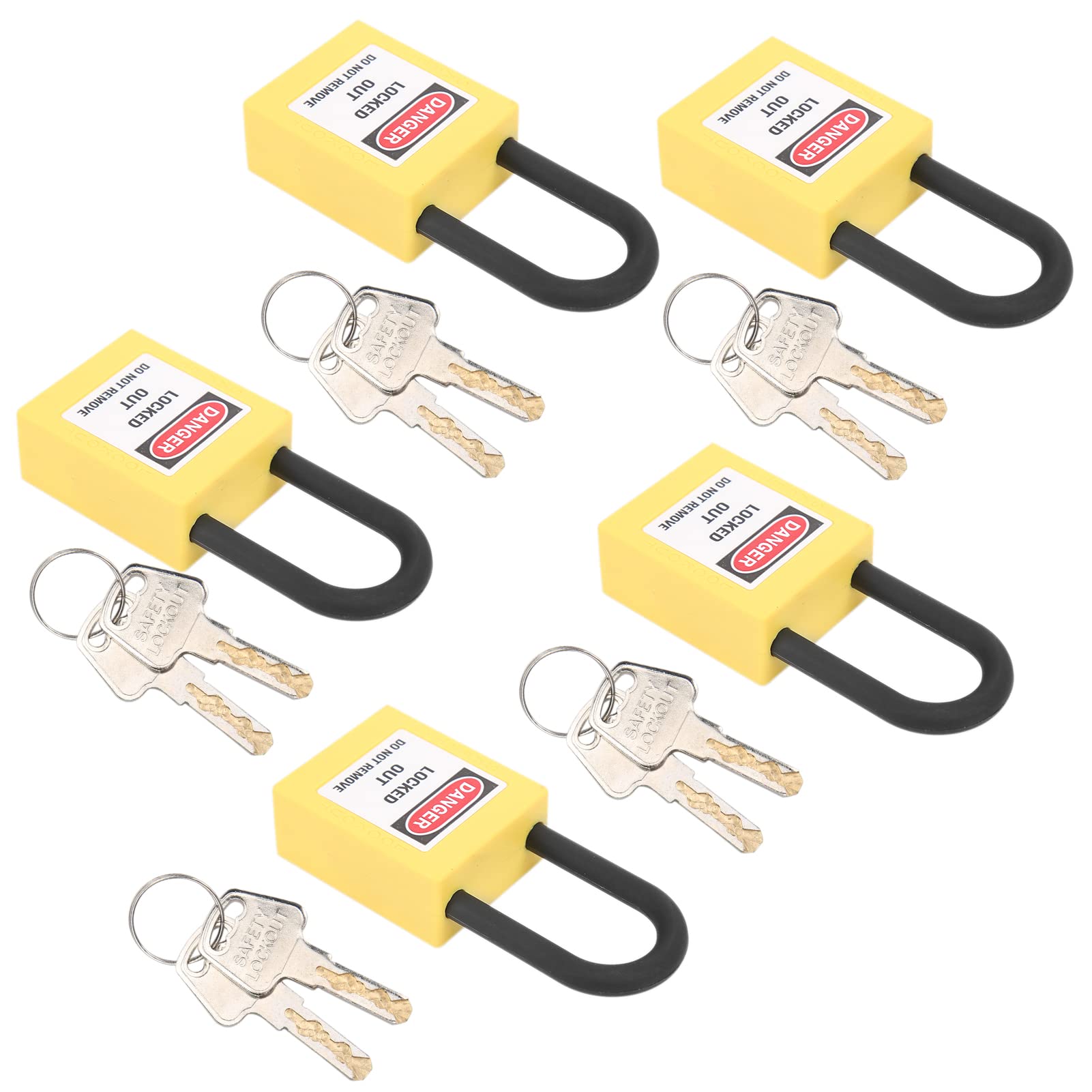 5 zestawów zamków błyskawicznych, blokada zamka zamka zamka 38 mm bezpieczeństwo nylon (YELLOW)