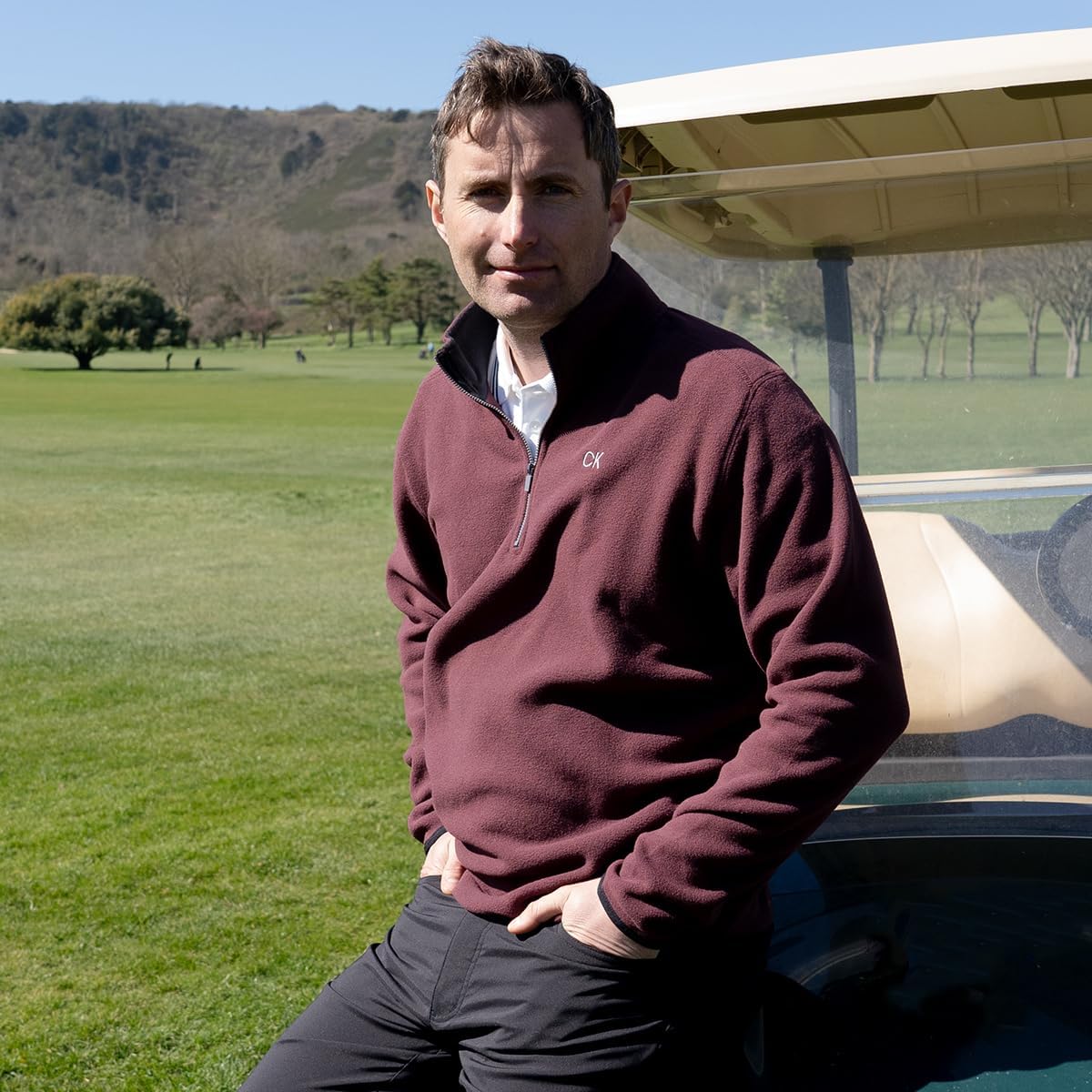 Calvin Klein Men's Polar Fleece 1/2 Zip Stretch Golf Sweater - Image 2