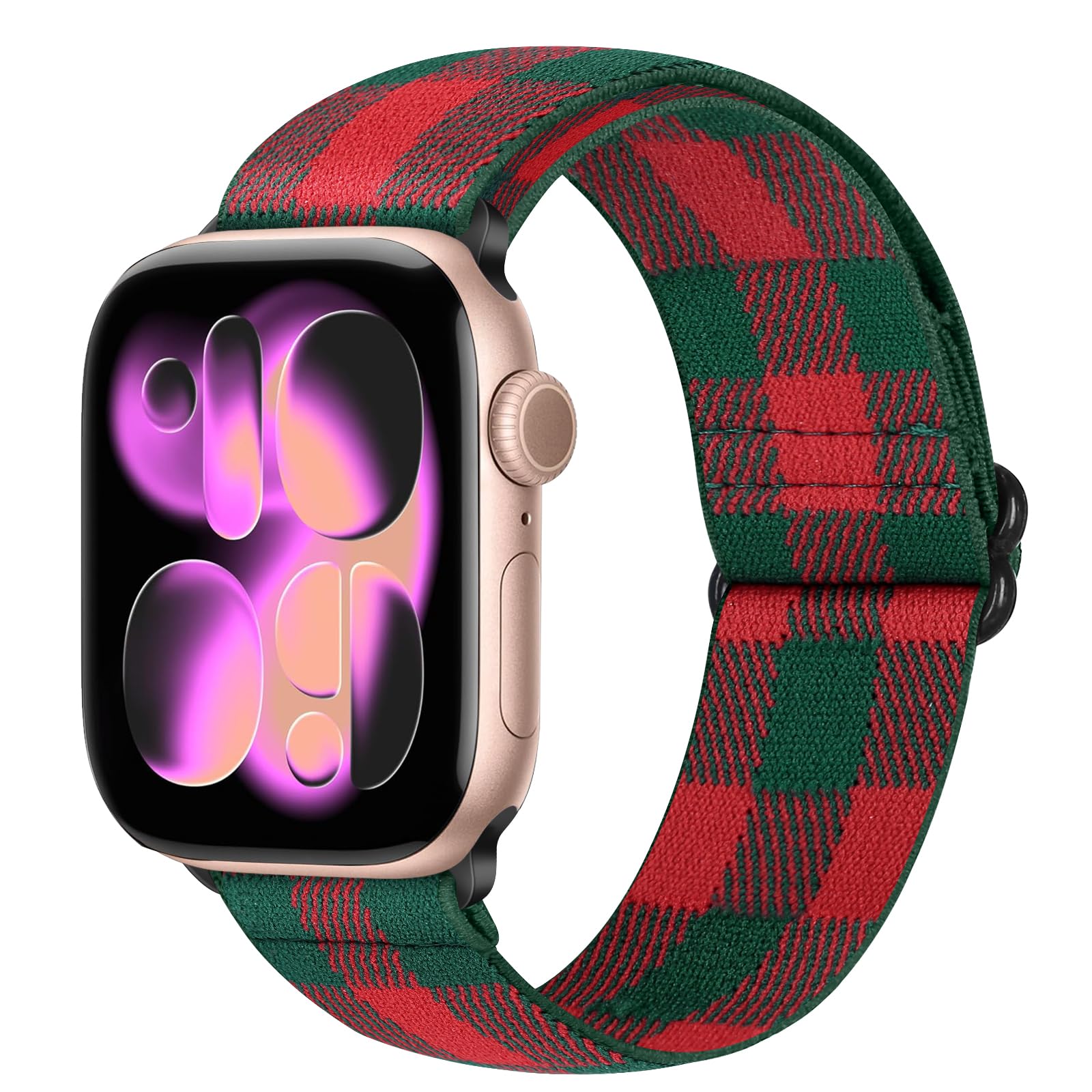 Runostrich Christmas Nylon Elastic Watch Band Compatible for iWatch 42mm 44mm 45mm 49mm, Adjustable Sport Loop Replacement Strap for iWatch Ultra 2/Ultra, iwatch Series 9/8/7/SE/6/5/4/3/2/1