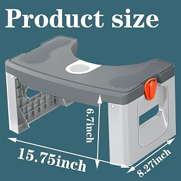 Toilet Stool, Ergonomic Bathroom Poop Stool for Squatting Posture, Portable Plastic Potty Stool for Adults & Kids Foldable Bathroom Leg Raiser Stand Feet - Anti-Slip Feet
