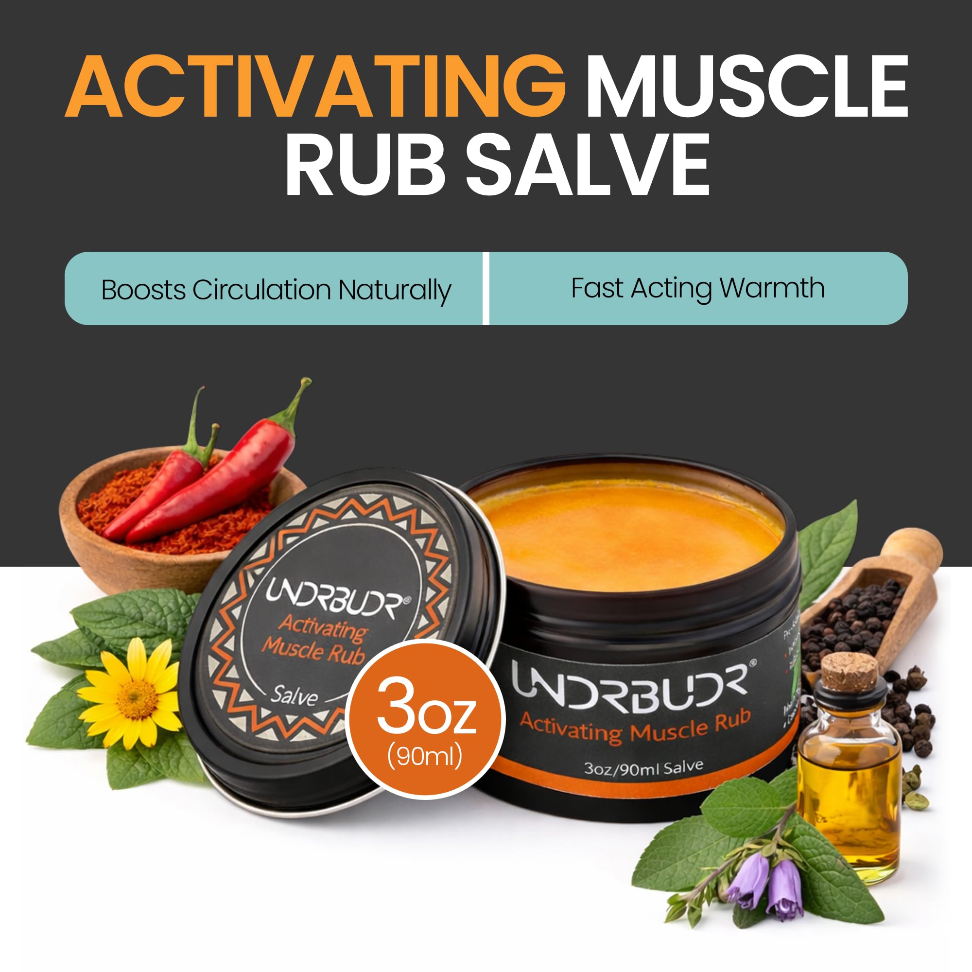 Pre-Activity, Activating Muscle Rub Salve, Boosts Circulation, 3oz — Amazon image 2