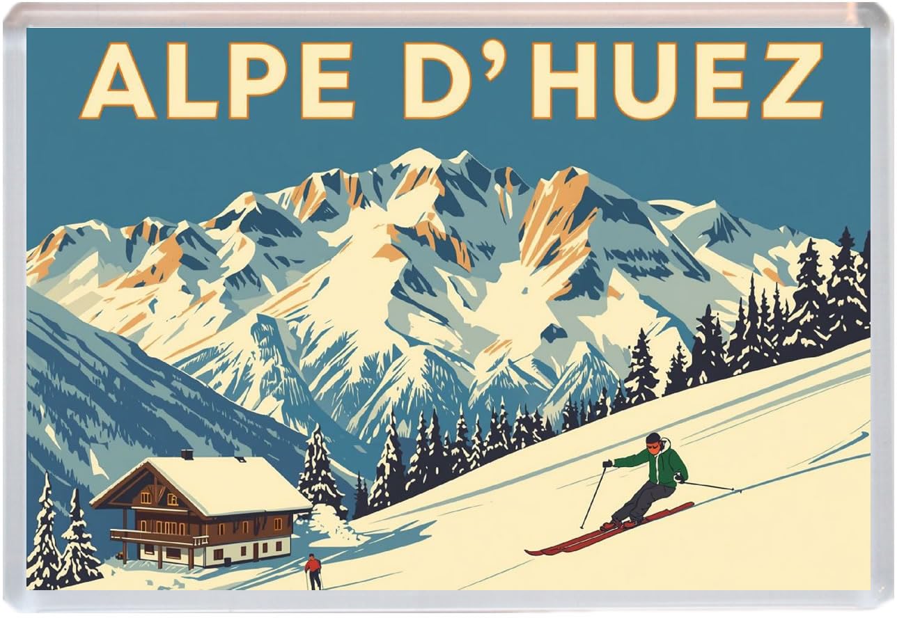 Baked Bean Store Multicolor Alpe D'huez - France - Jumbo Artistic Fridge Magnet 96 X 67Mm Bbsfhm3107