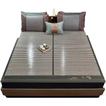 Summer Ice Silk Cold Mat,Breathable Smooth Wear Bed Sheet,Foldable Rattan Mattress,Carbonized Bamboo Summer Sleeping Mat180 * 200cm